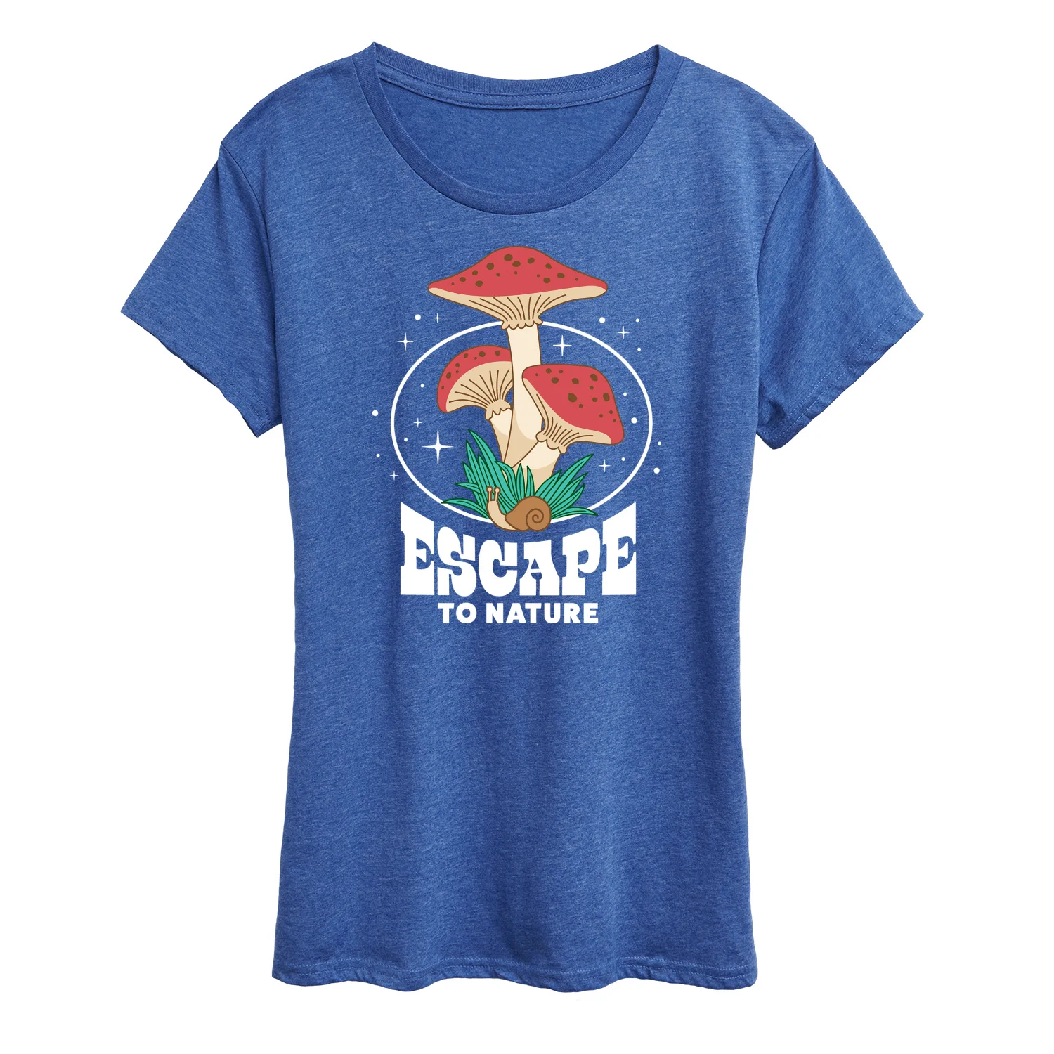 Instant Message - Escape to Nature - Blooming Mushrooms - Women's Short Sleeve Graphic T-Shirt