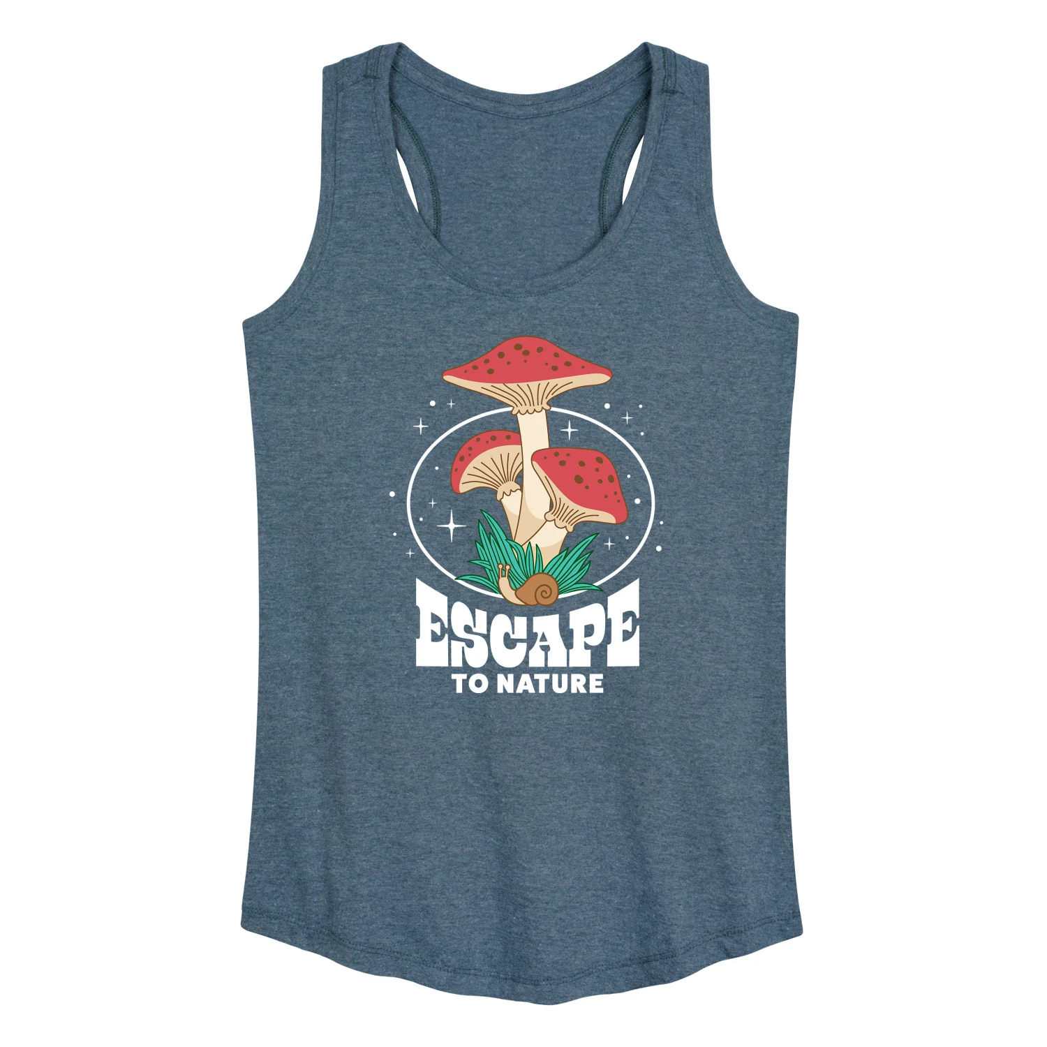 Instant Message - Escape to Nature - Blooming Mushrooms - Women's Racerback Tank Top - Image 2