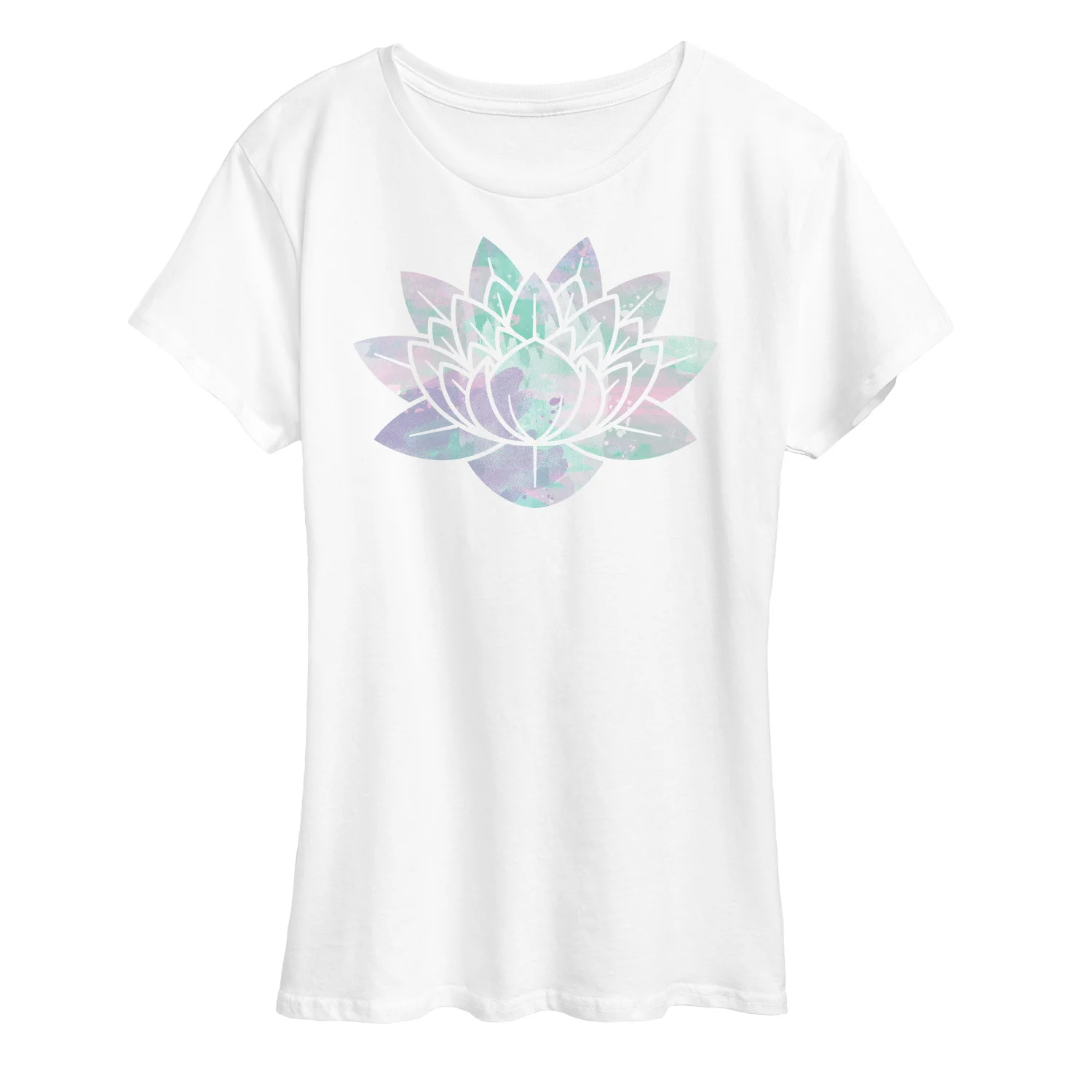 Instant Message - Watercolor Lotus - Women's Short Sleeve Graphic T-Shirt - Image 2