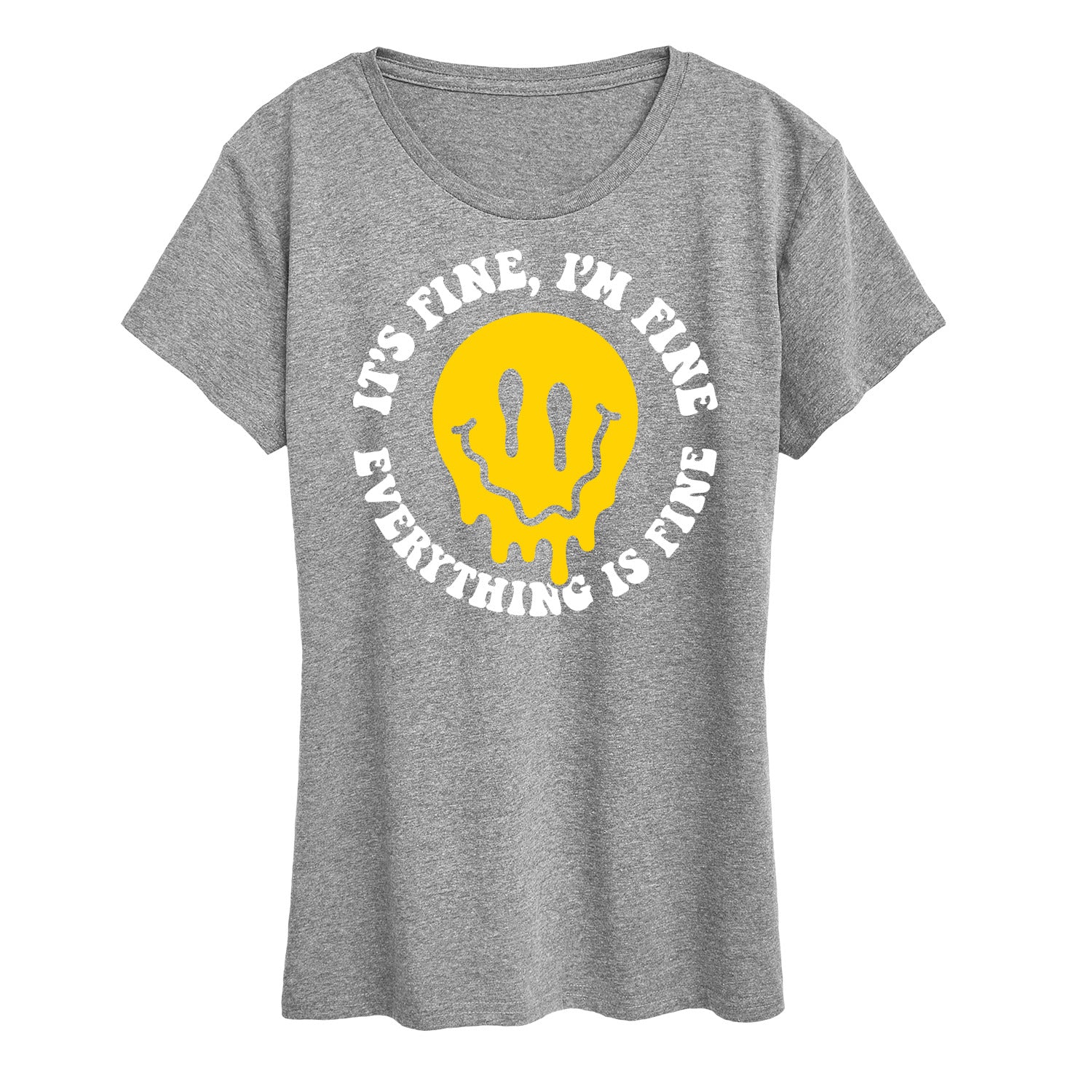 Instant Message - Everything Is Fine Melted Smile - Women's Short Sleeve Graphic T-Shirt - Image 2