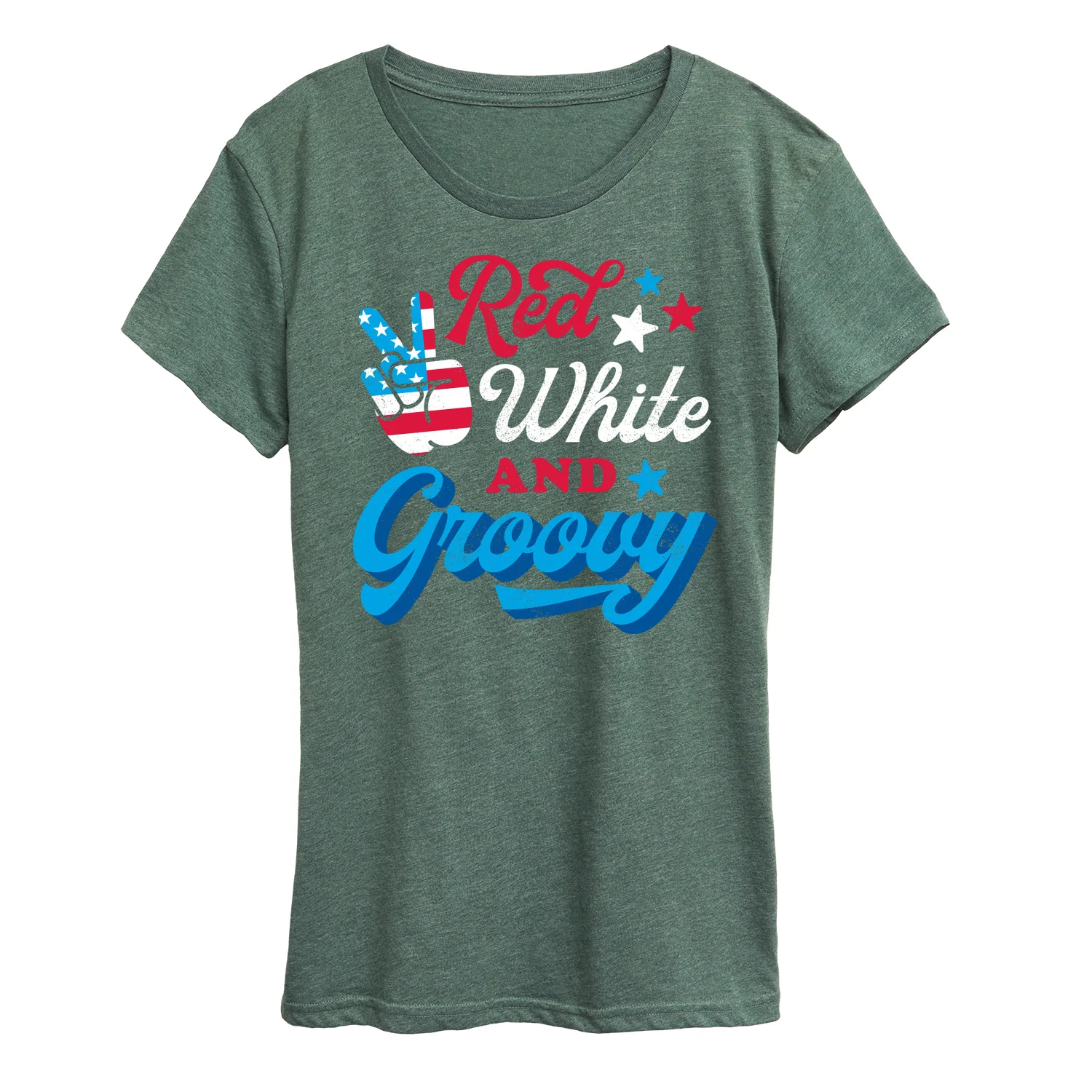 Instant Message - Red White And Groovy - Women's Short Sleeve Graphic T-Shirt - Image 3
