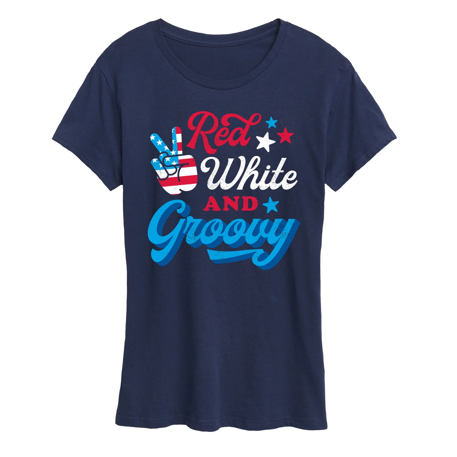 Instant Message - Red White And Groovy - Women's Short Sleeve Graphic T-Shirt - Image 4