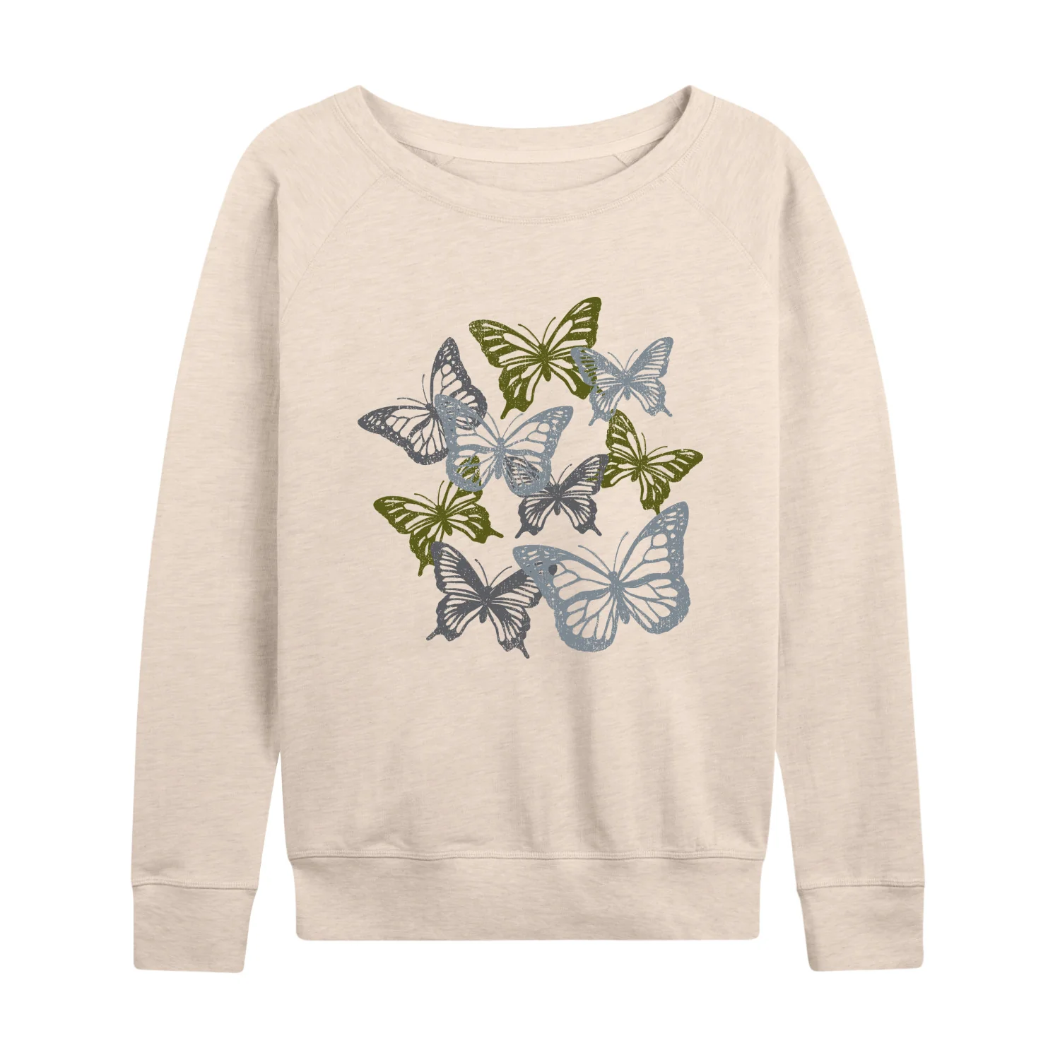 Instant Message - Grunge Butterflies - Women's Lightweight French Terry Long Sleeve Shirt