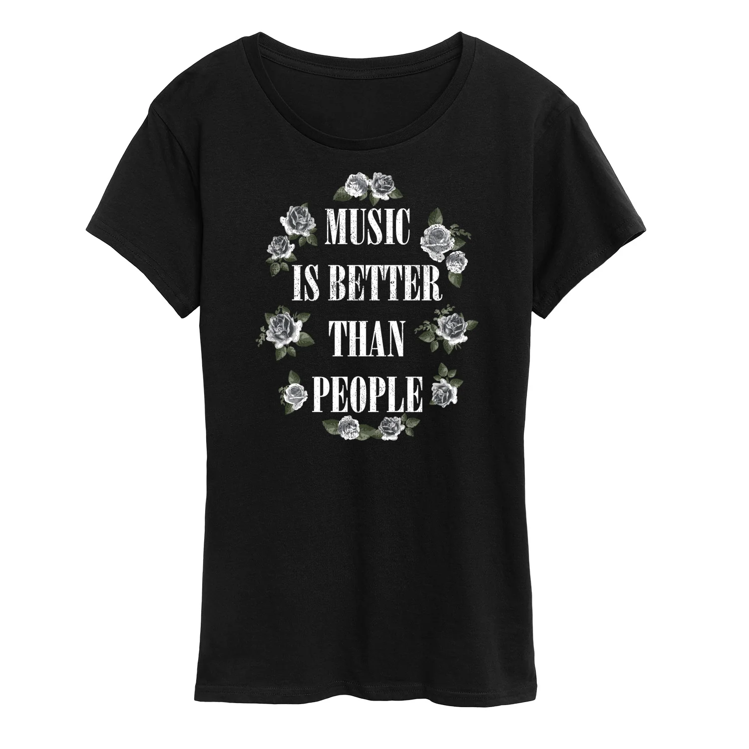 Instant Message - Music Is Better Than People - Women's Short Sleeve Graphic T-Shirt - Image 2