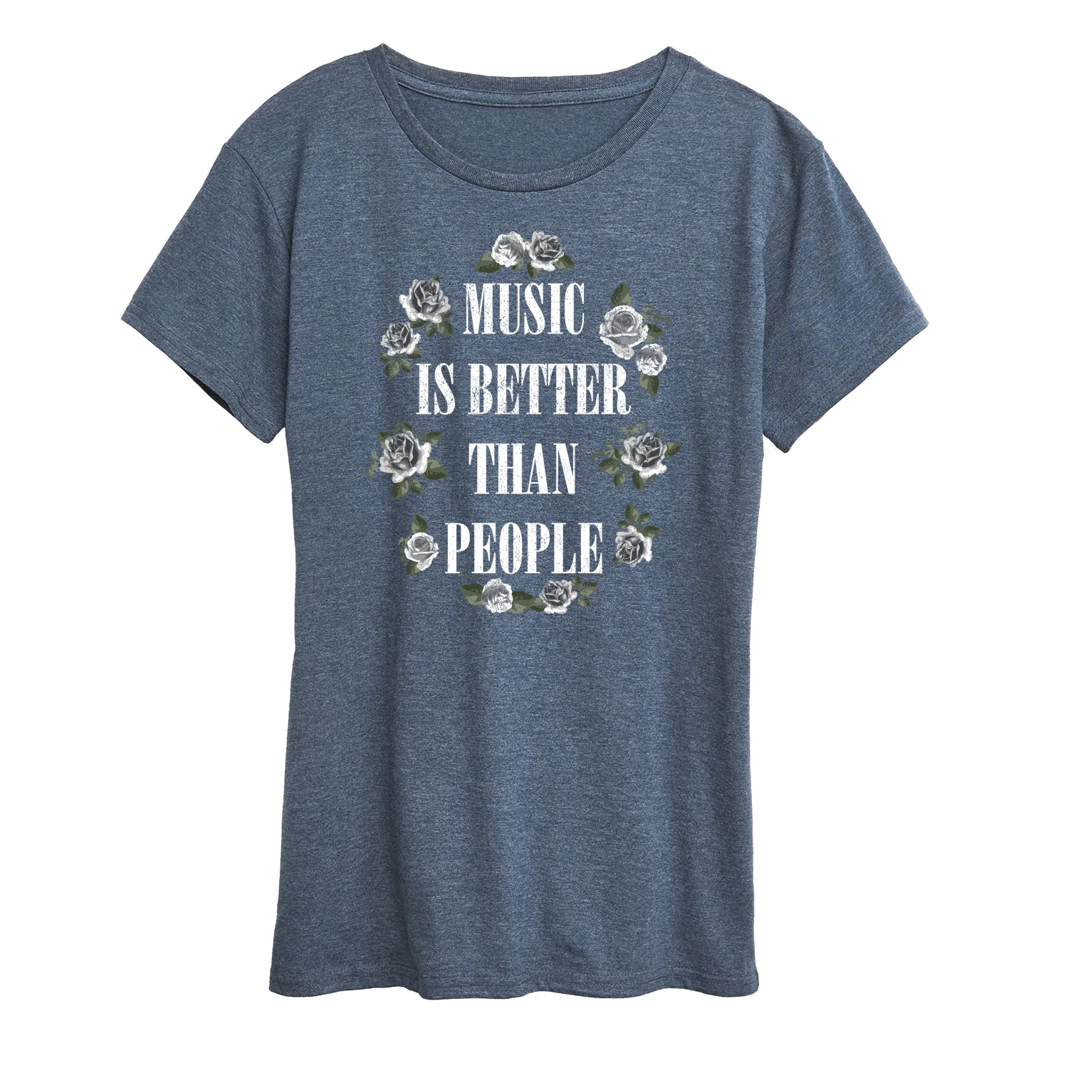 Instant Message - Music Is Better Than People - Women's Short Sleeve Graphic T-Shirt - Image 3