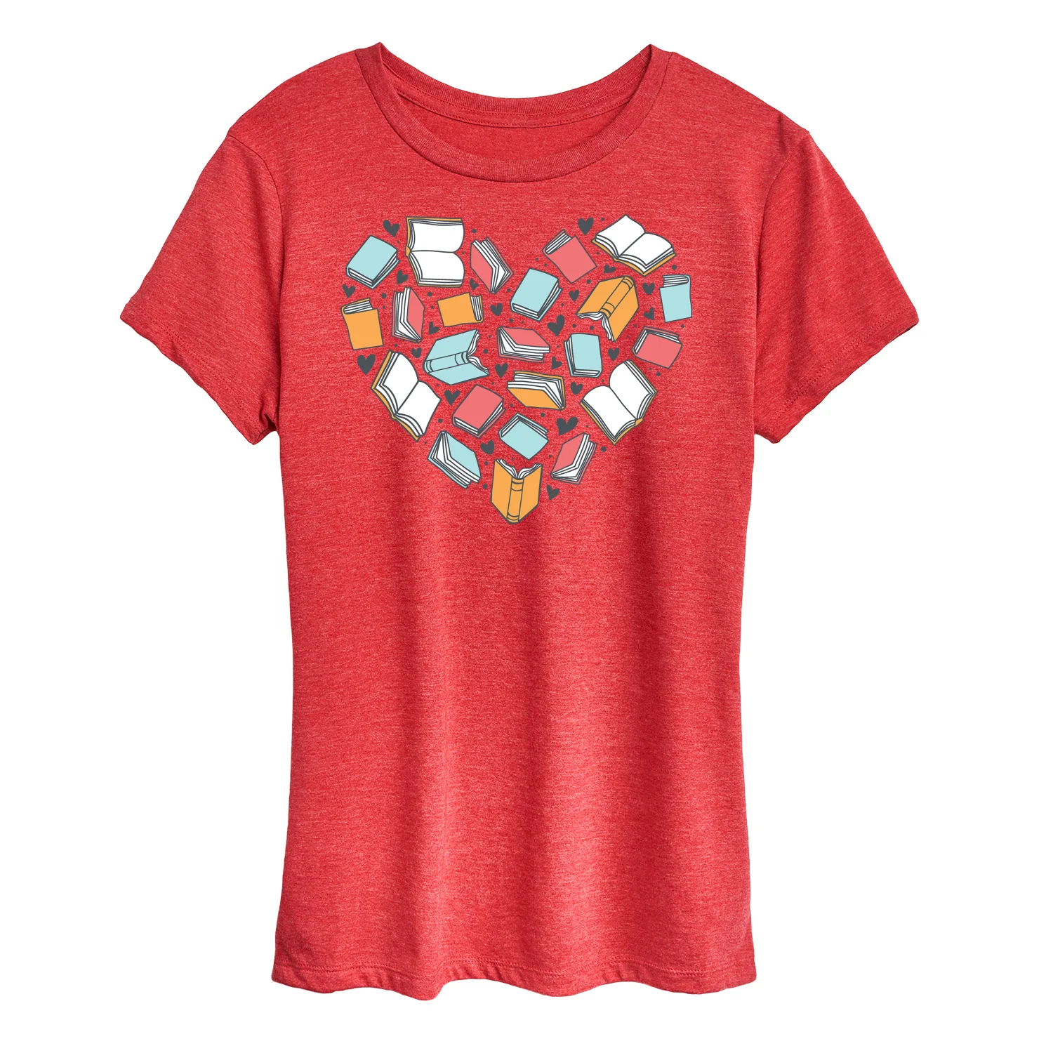 Instant Message - Book Heart - Women's Short Sleeve Graphic T-Shirt - Image 2