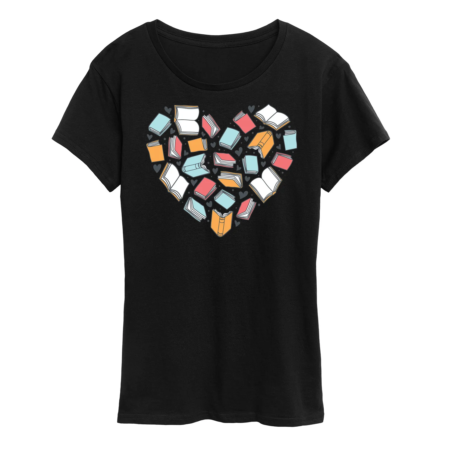 Instant Message - Book Heart - Women's Short Sleeve Graphic T-Shirt - Image 4
