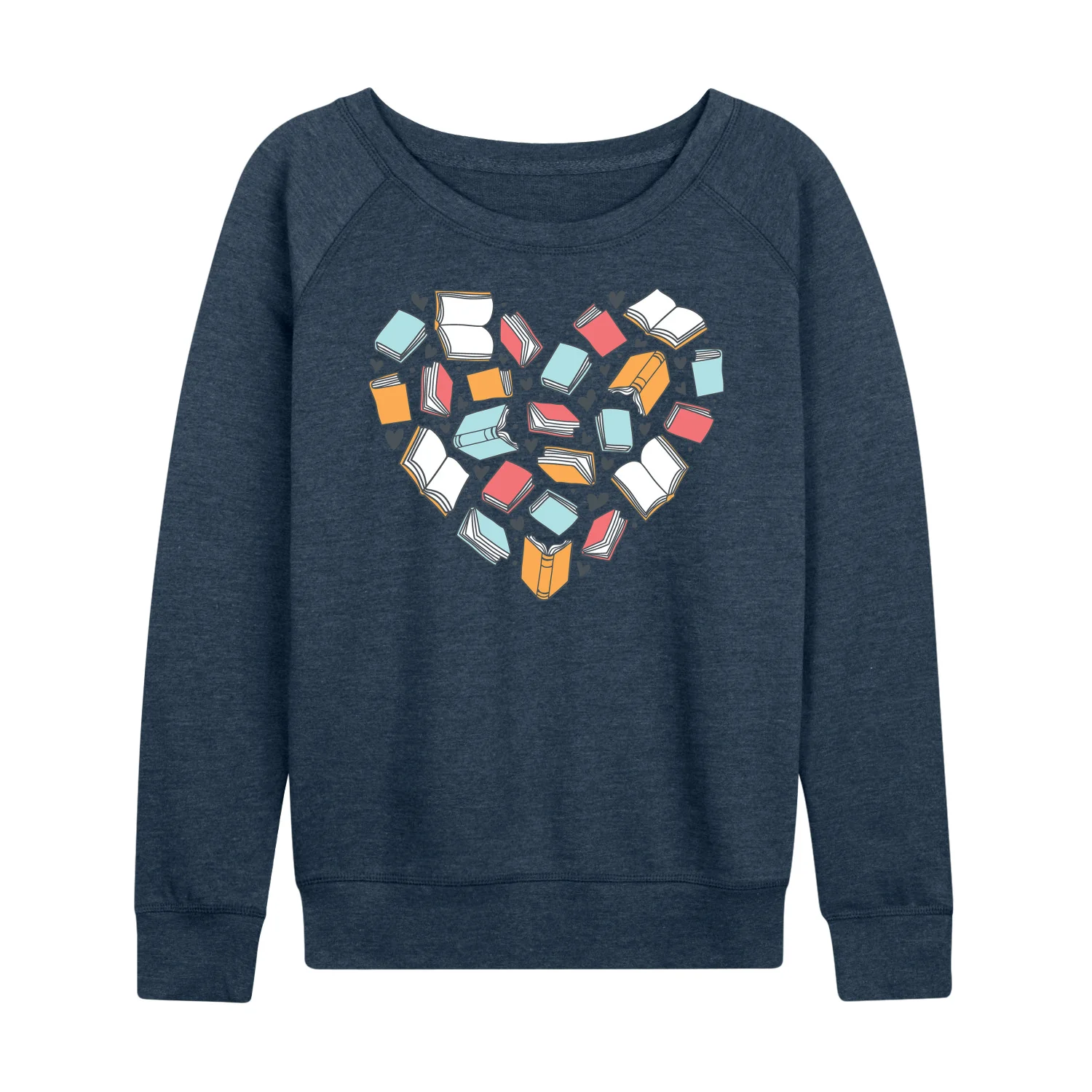 Instant Message - Book Heart - Women's Lightweight French Terry Long Sleeve Shirt - Image 4