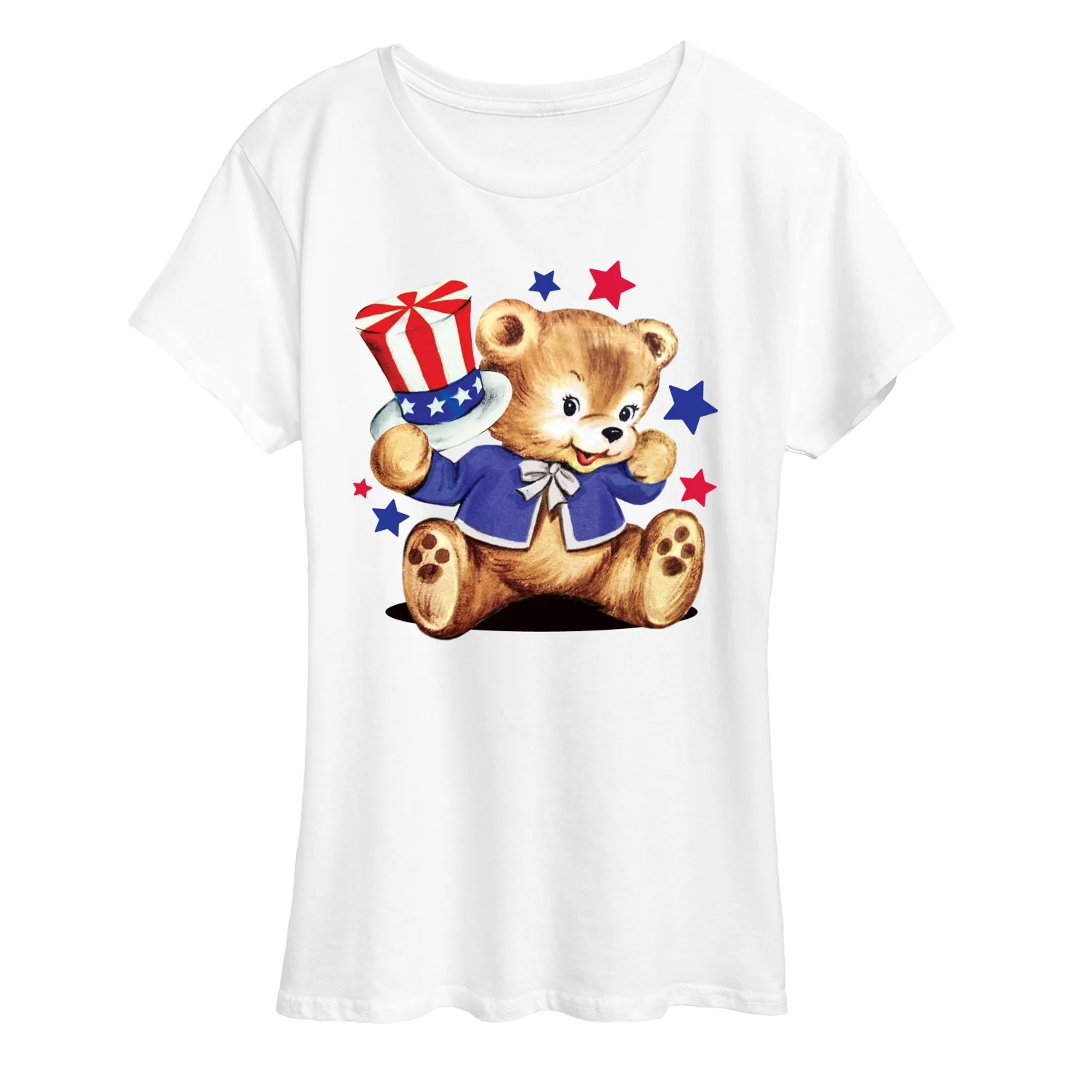 Instant Message - Patriotic Bear - Women's Short Sleeve Graphic T-Shirt - Image 3
