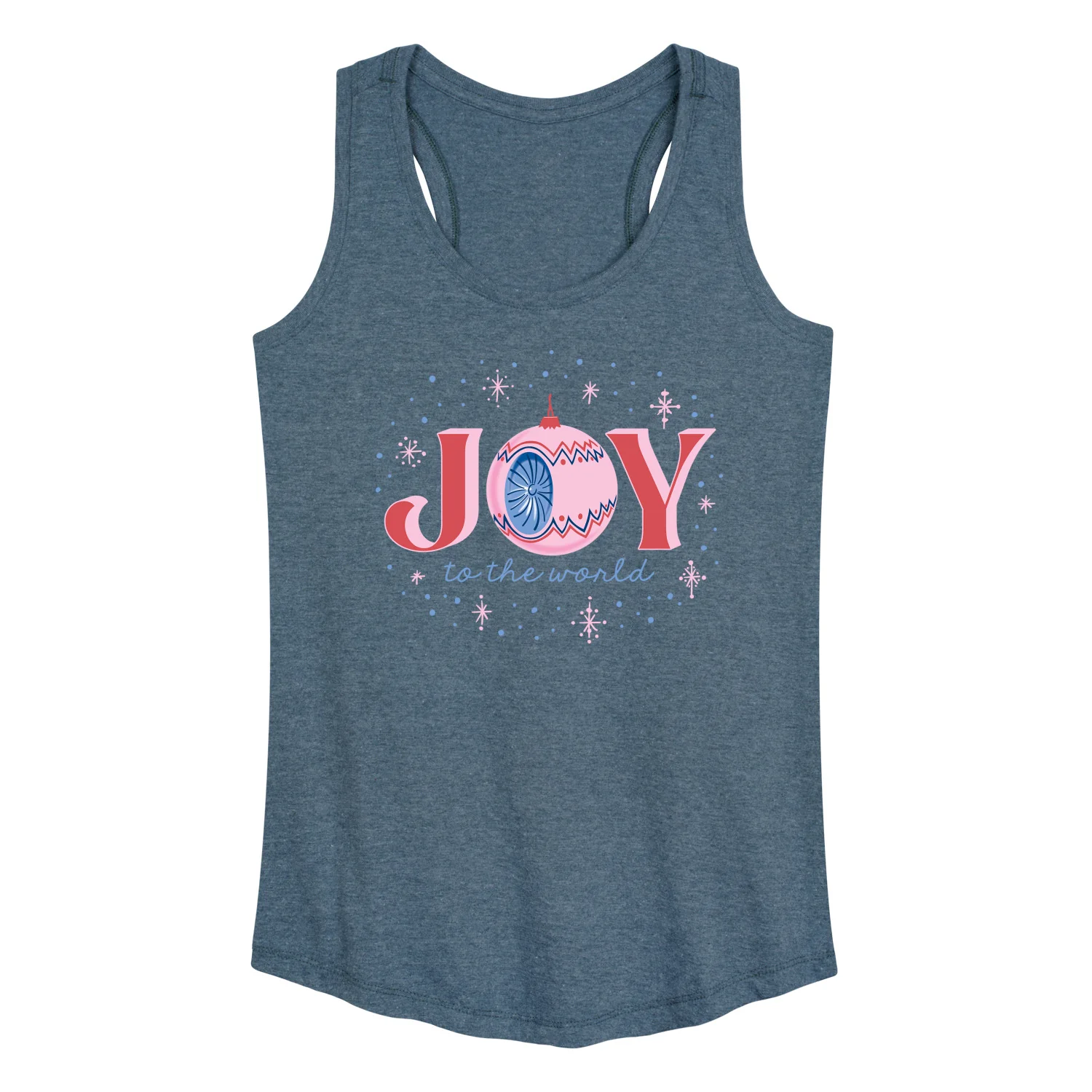 Instant Message - Christmas - Joy To The World Sparkle - Women's Racerback Tank Top