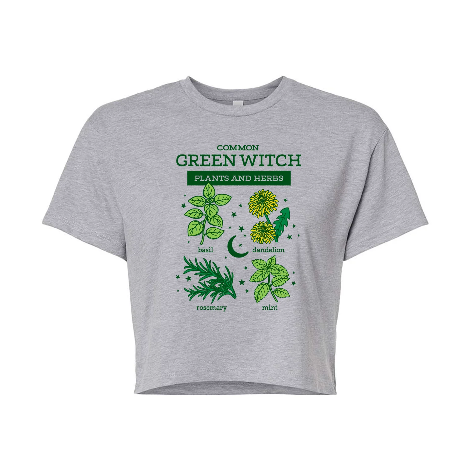 Instant Message - Common Green Witch Herbs - Juniors Cropped Graphic T-Shirt - Image 2