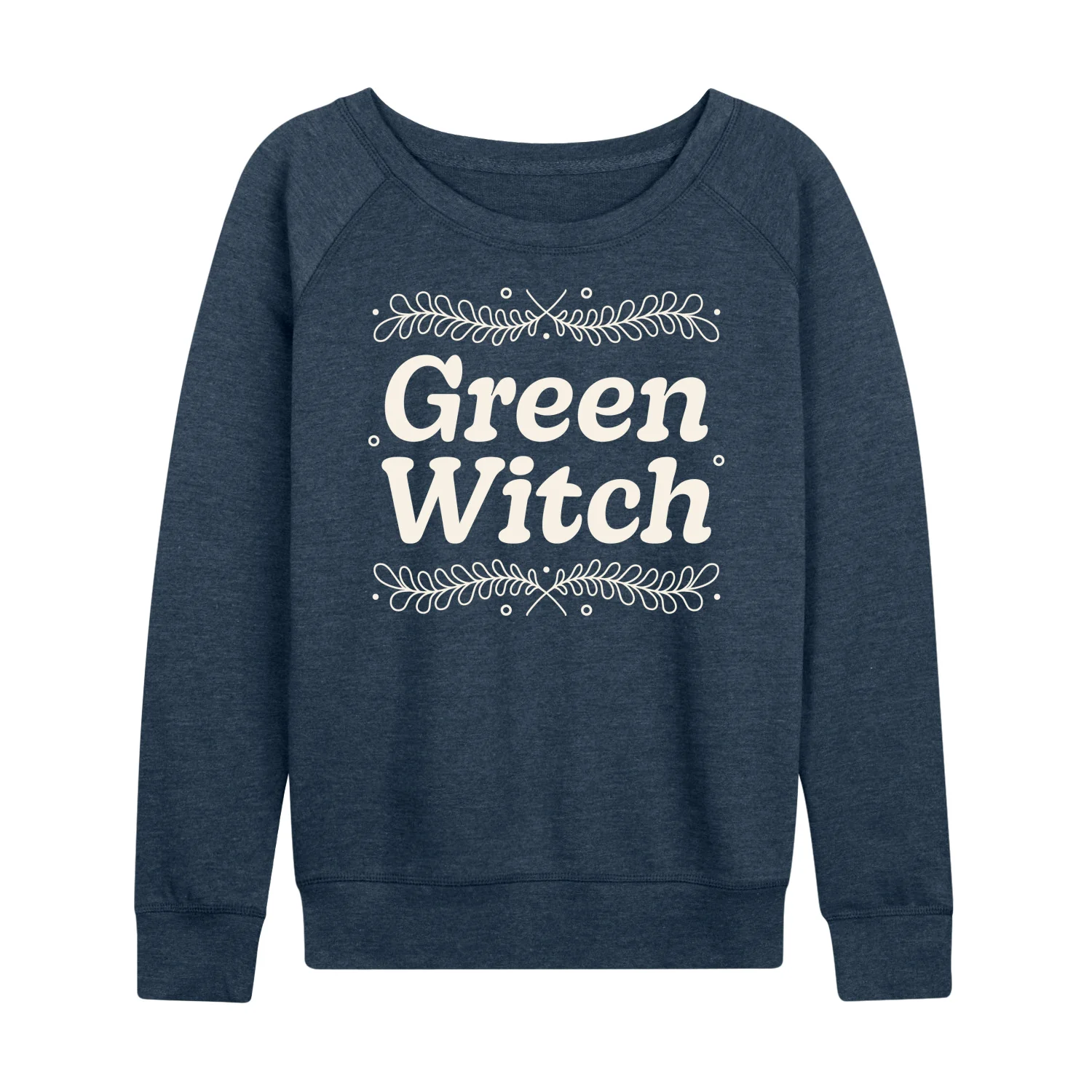 Instant Message - Green Witch - Women's French Terry Long Sleeve Pullover - Image 3