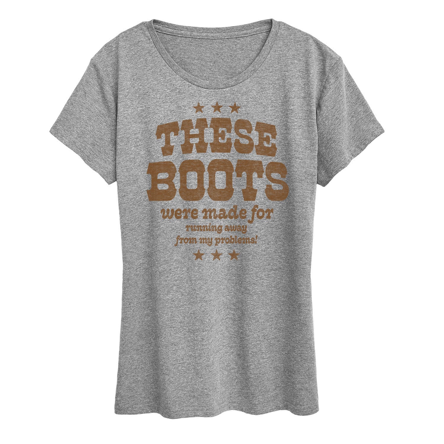 Instant Message - Boots Made Running From Problems - Women's Short Sleeve Graphic T-Shirt - Image 2