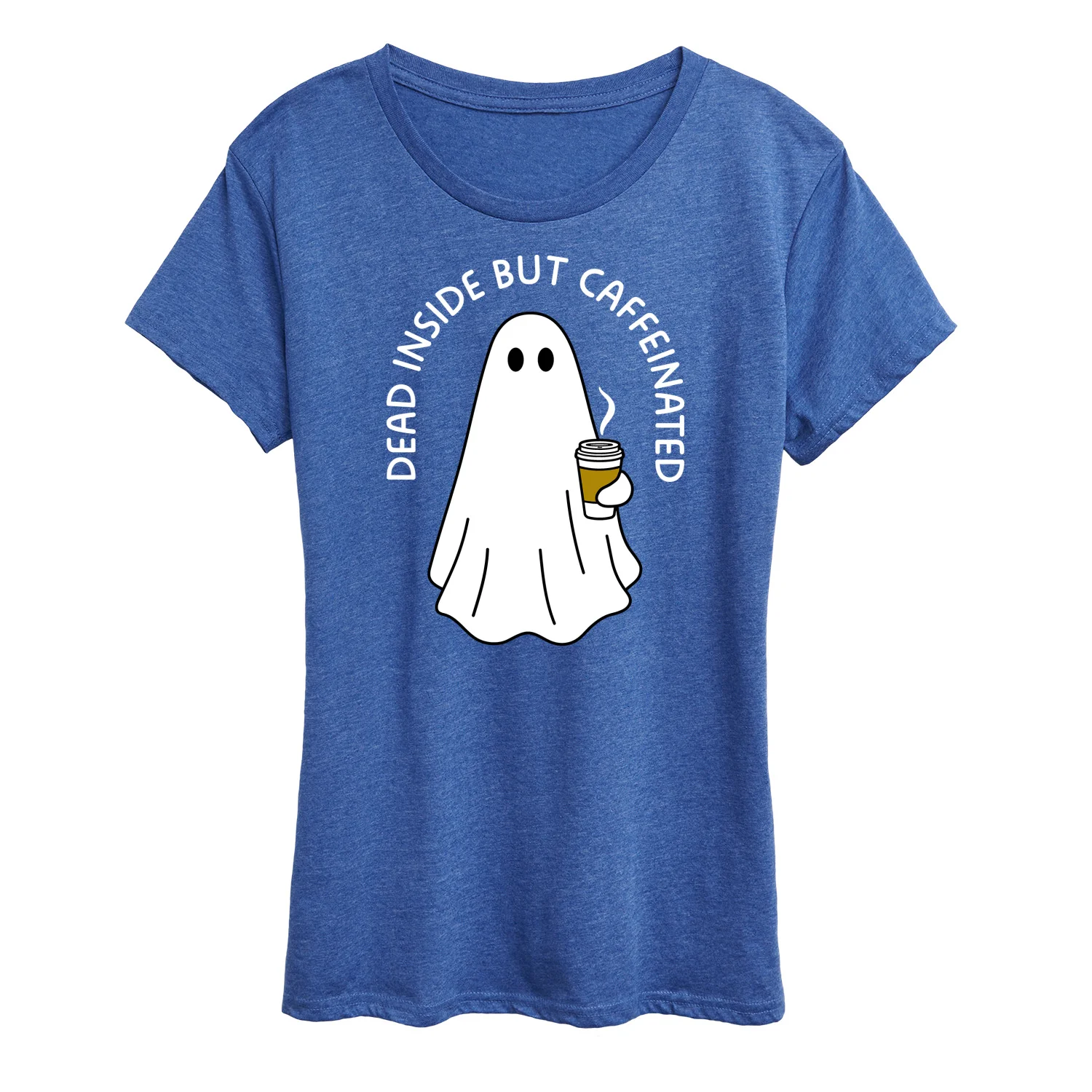 Instant Message - Dead Inside Caffeinated Ghost - Women's Short Sleeve Graphic T-Shirt - Image 4