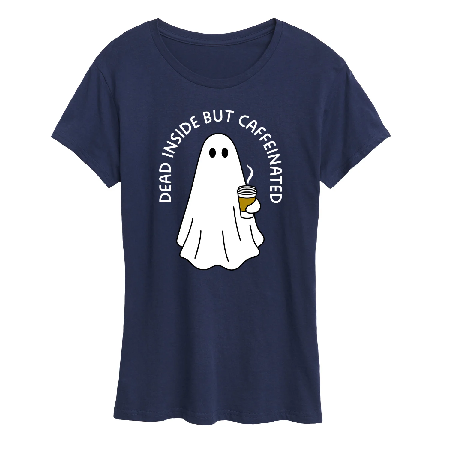 Instant Message - Dead Inside Caffeinated Ghost - Women's Short Sleeve Graphic T-Shirt - Image 5