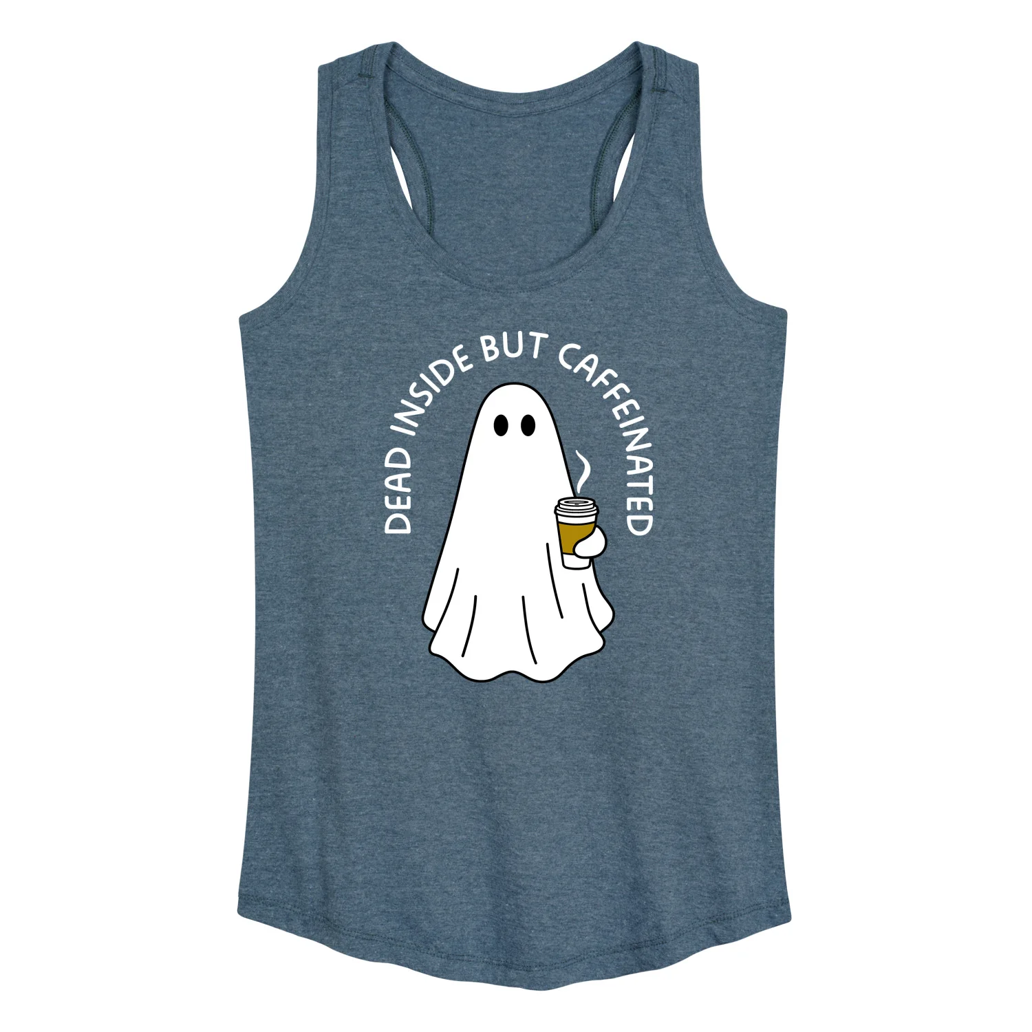 Instant Message - Dead Inside Caffeinated Ghost - Women's Racerback Tank Top