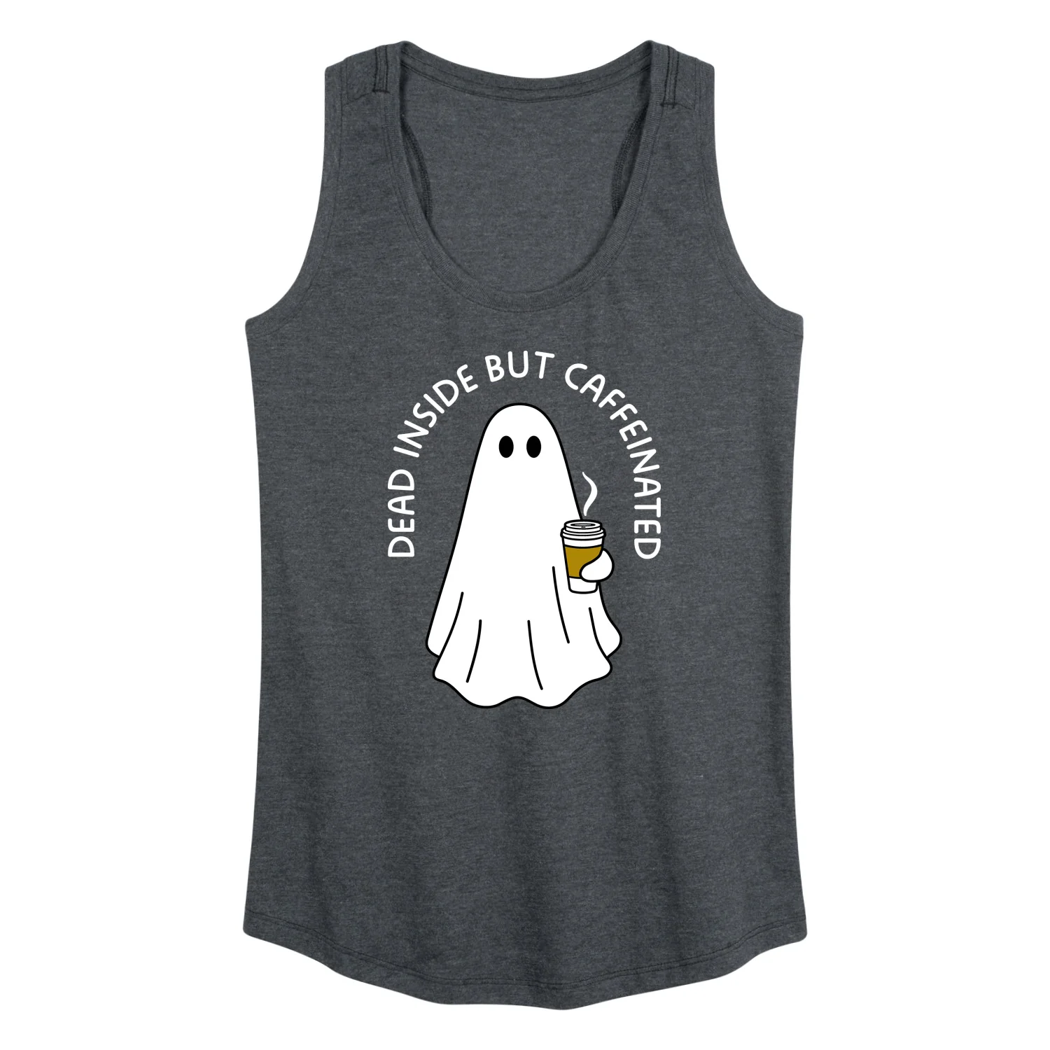 Instant Message - Dead Inside Caffeinated Ghost - Women's Racerback Tank Top - Image 2
