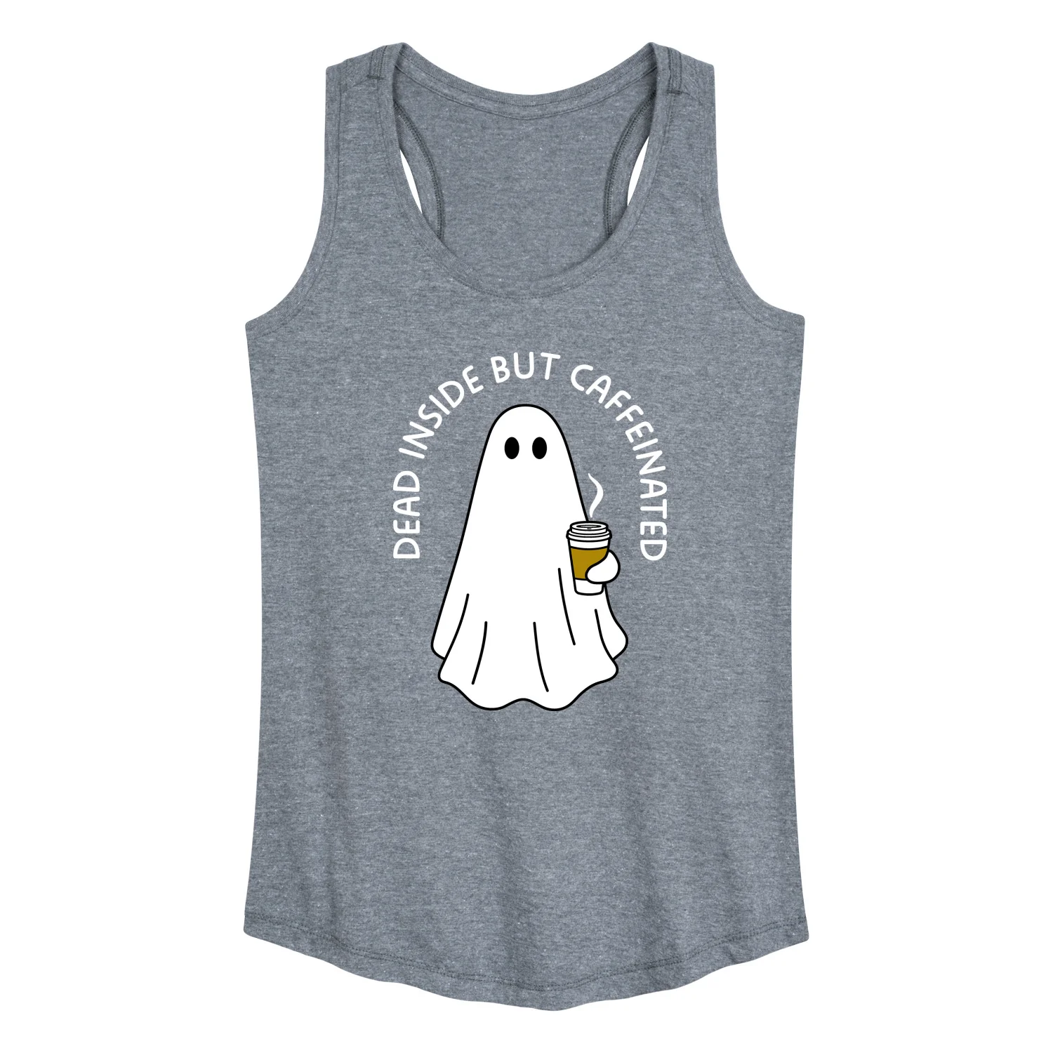 Instant Message - Dead Inside Caffeinated Ghost - Women's Racerback Tank Top - Image 3