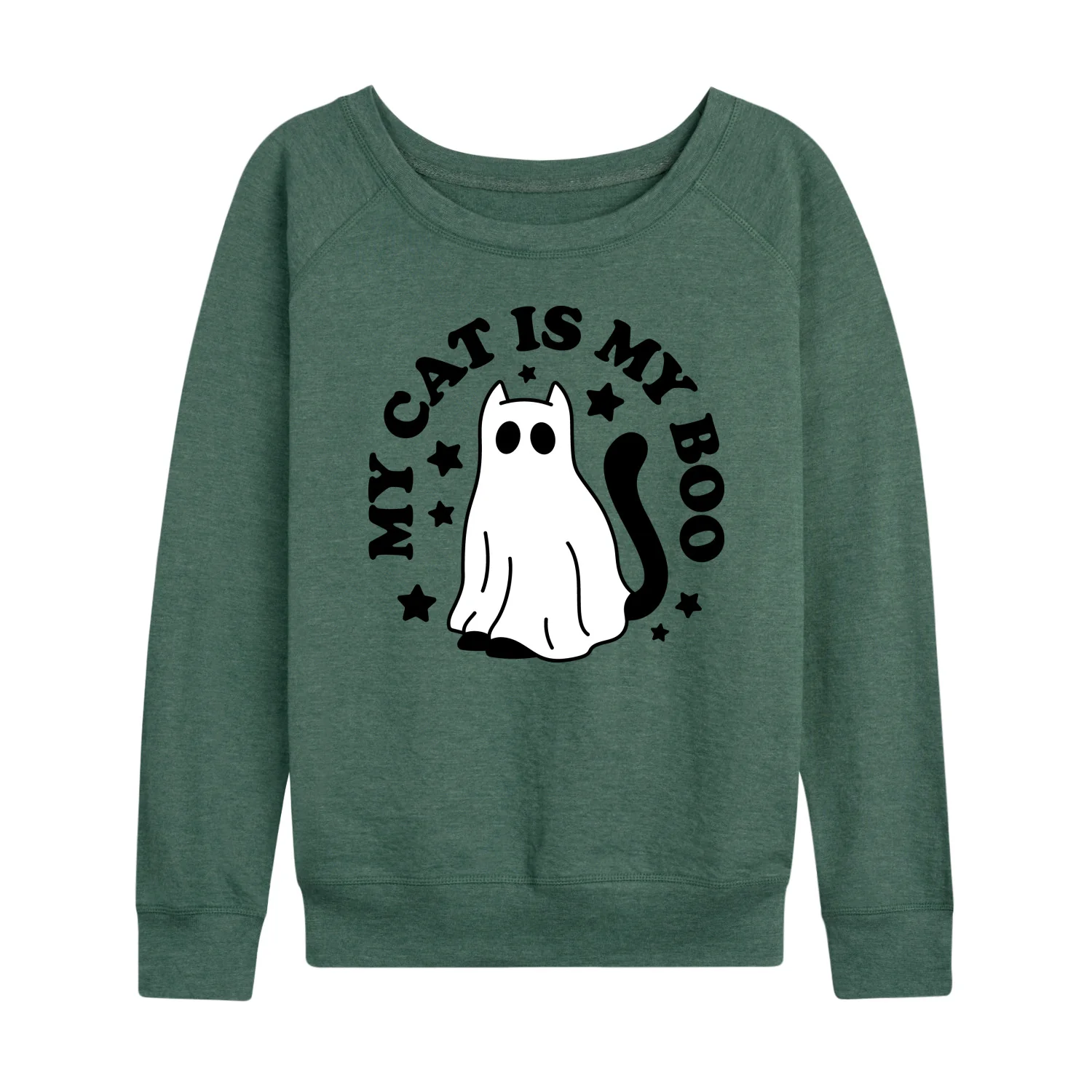 Instant Message - My Cat Is My Boo - Women's Lightweight French Terry Long Sleeve Shirt - Image 2