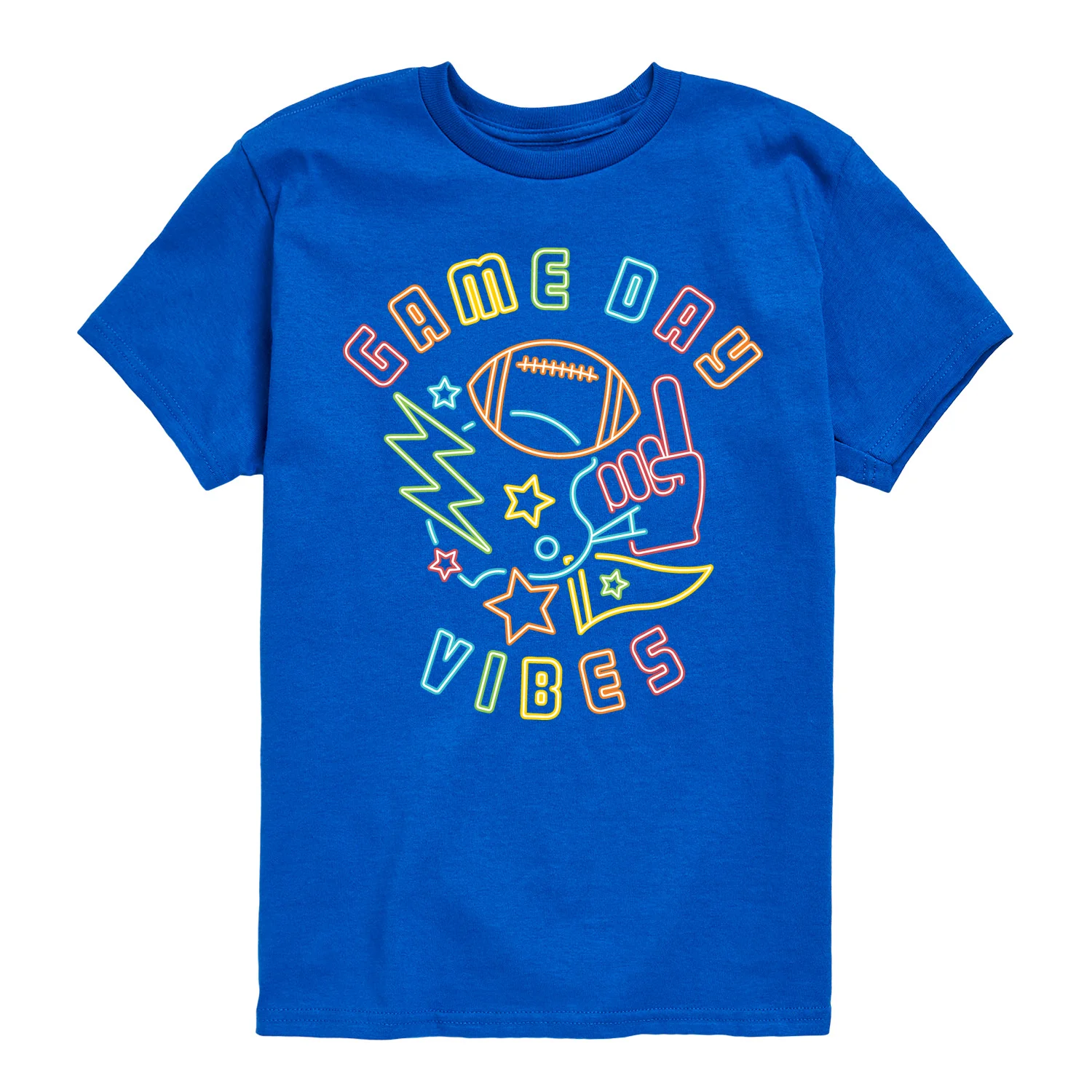 Instant Message - Game Day Vibes Neon - Youth Short Sleeve Graphic T-shirt