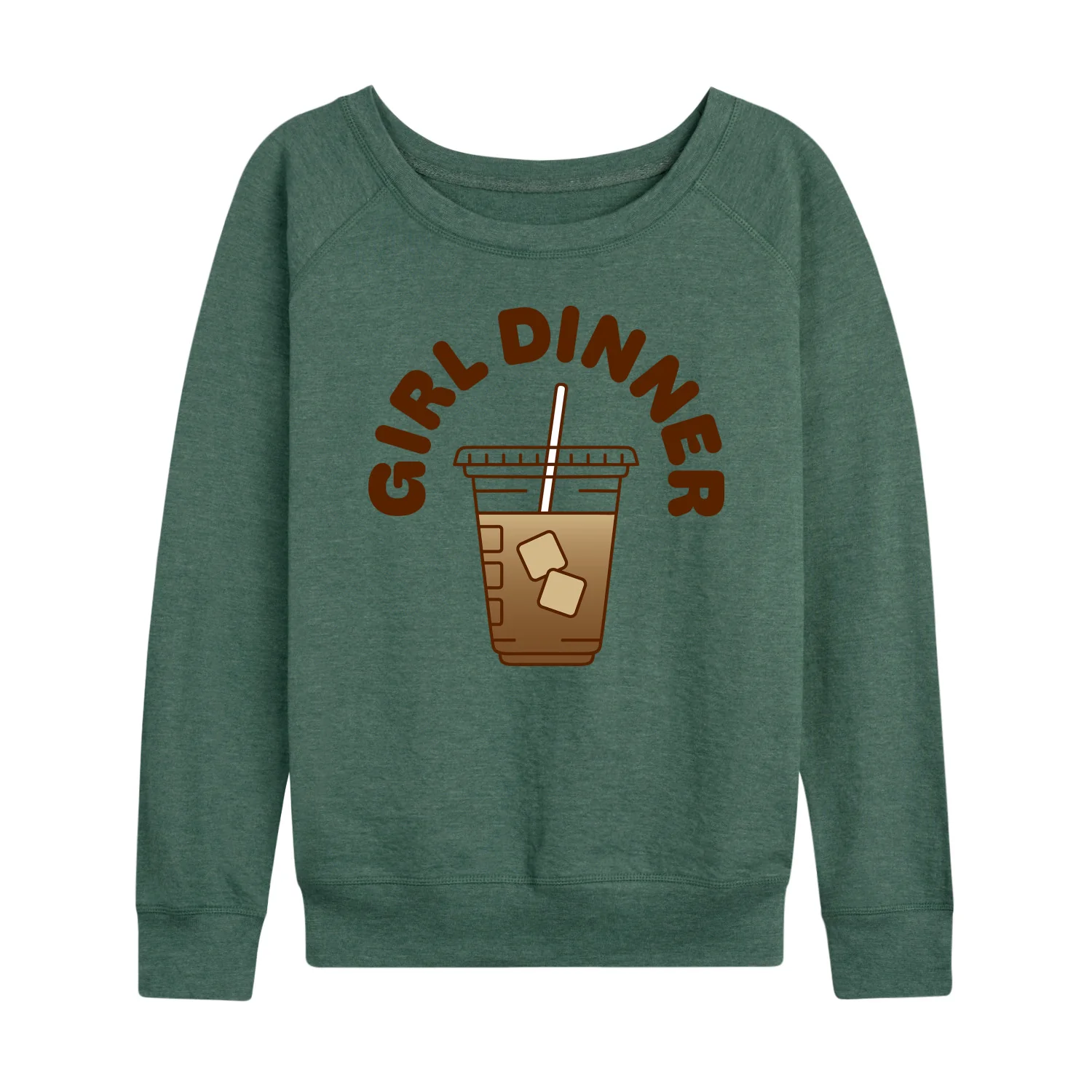 Instant Message - Iced Coffee Girl Dinner - Women's Lightweight French Terry Long Sleeve Shirt