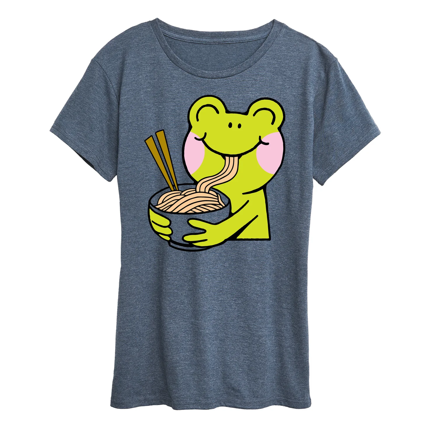 Instant Message - Kawaii - Ramen Noodles For Frog - Women's Short Sleeve Graphic T-Shirt - Image 2