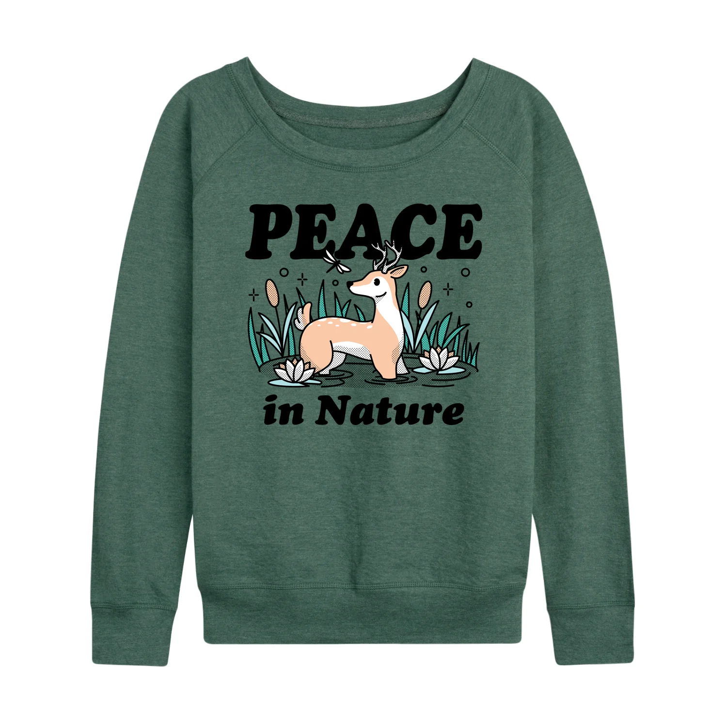 Instant Message - Peace In Nature - Women's Lightweight French Terry Long Sleeve Shirt - Image 2