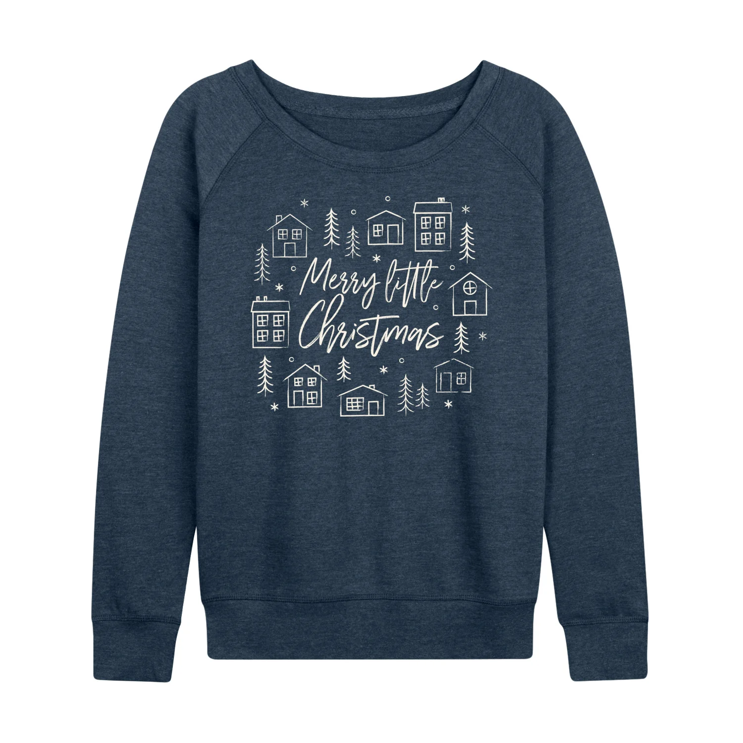 Instant Message - Merry Little Christmas - Women's French Terry Long Sleeve Pullover - Image 3