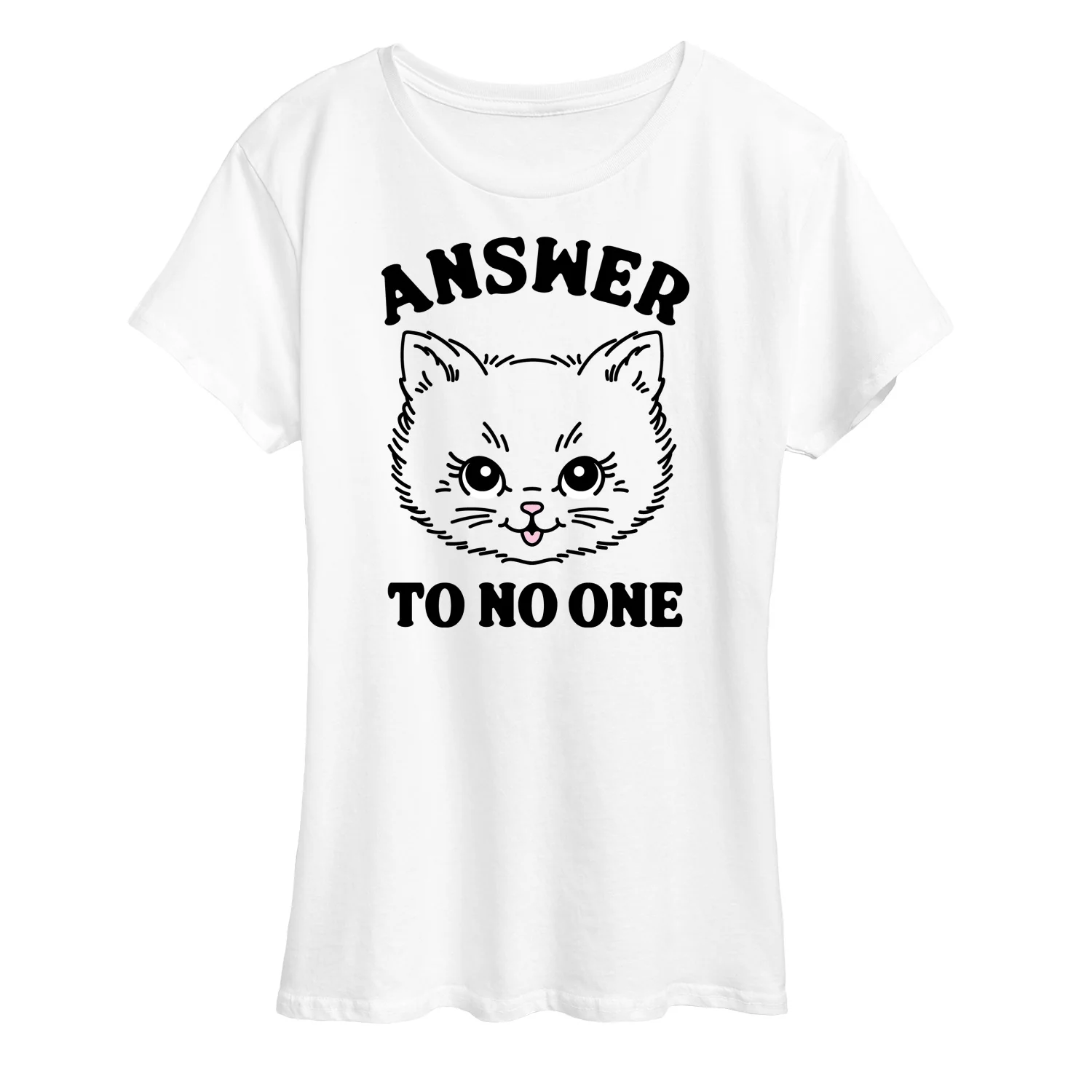 Instant Message - Cat Lovers - Answer To No One - Women's Short Sleeve Graphic T-Shirt