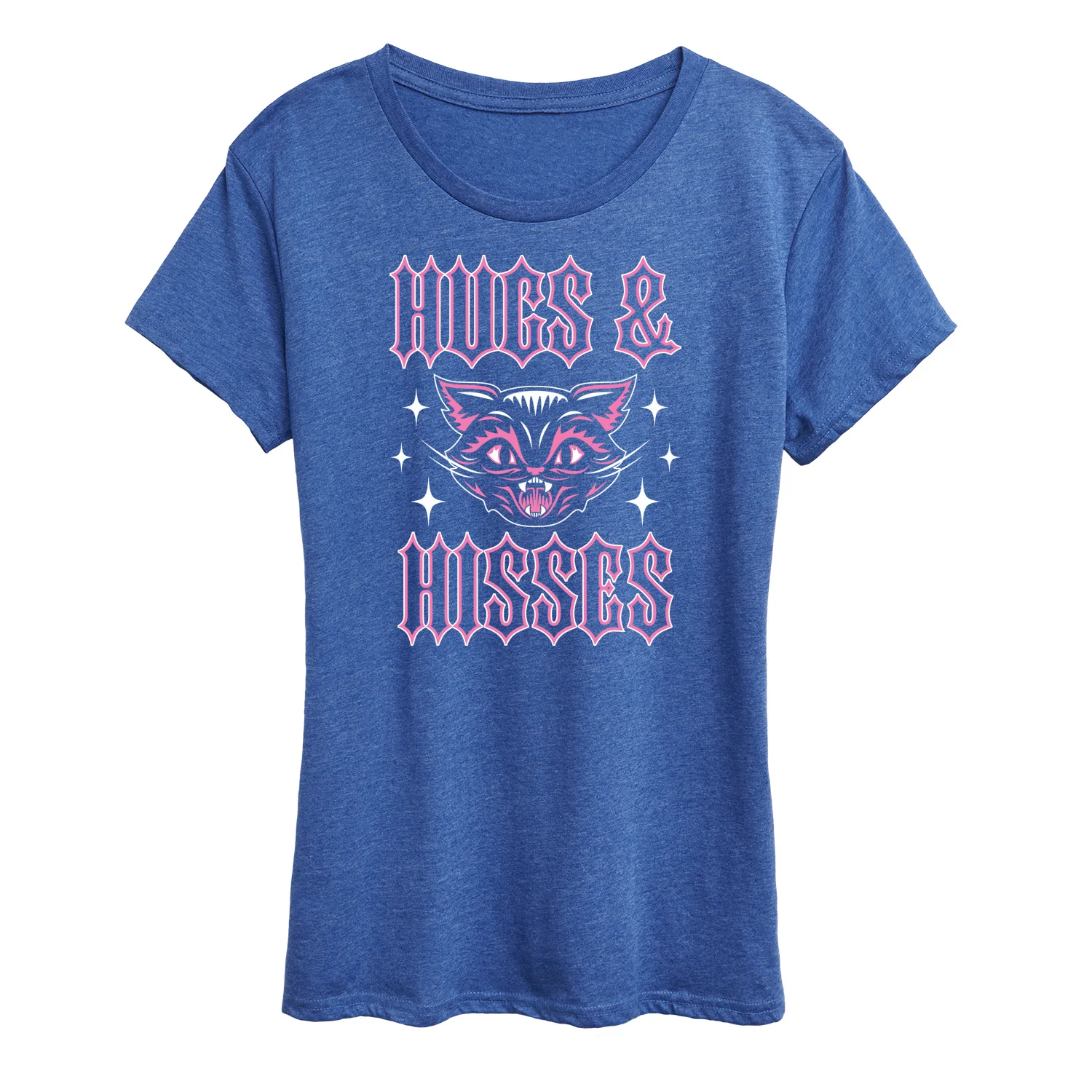 Instant Message - Valentine's Day Hugs And Hisses Cat - Women's Short Sleeve Graphic T-Shirt - Image 2