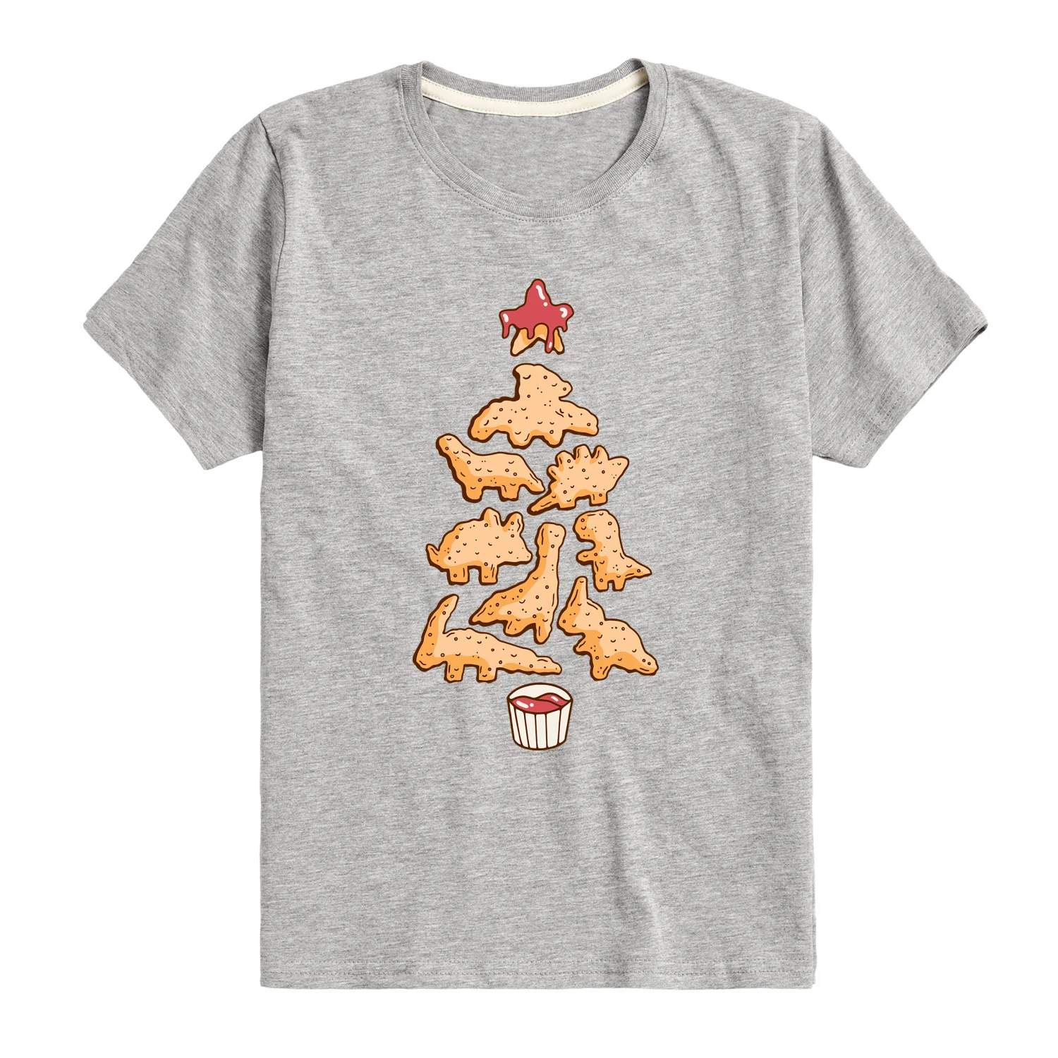 Instant Message - Dino Nugget Tree - Youth Short Sleeve Graphic T-shirt - Image 2