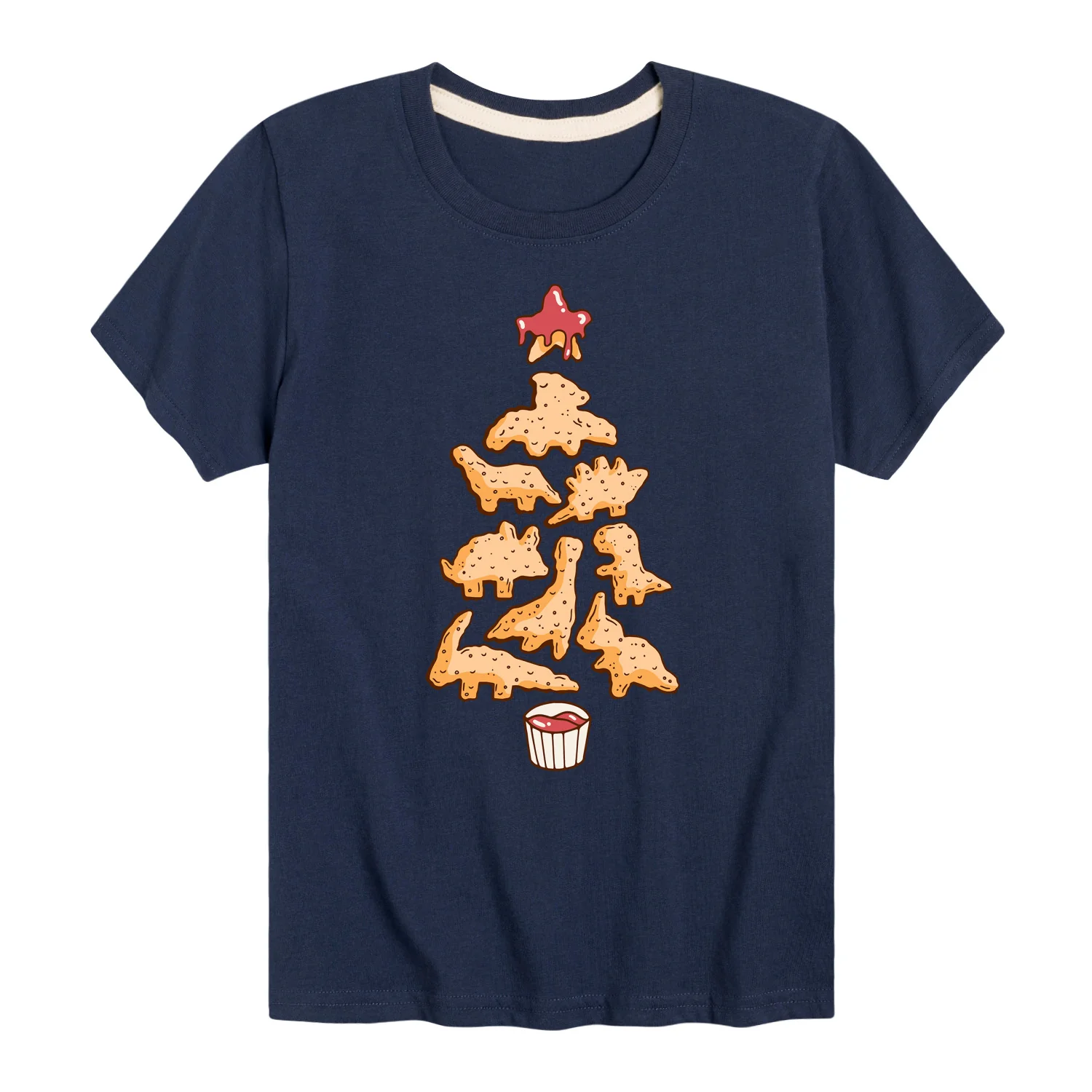 Instant Message - Dino Nugget Tree - Youth Short Sleeve Graphic T-shirt - Image 7