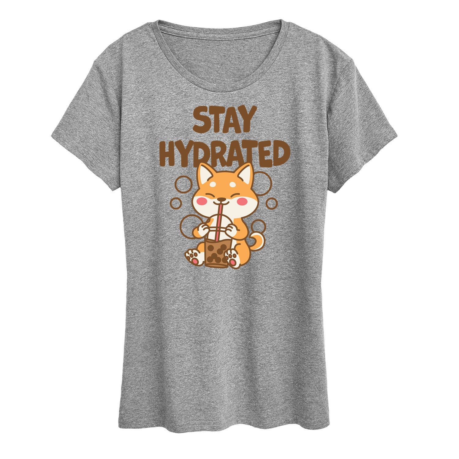 Instant Message - Stay Hydrated Shiba Inu - Women's Short Sleeve Graphic T-Shirt - Image 2