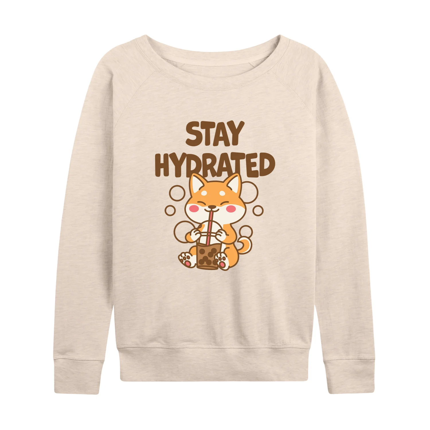Instant Message - Stay Hydrated Shiba Inu - Women's Lightweight French Terry Long Sleeve Shirt