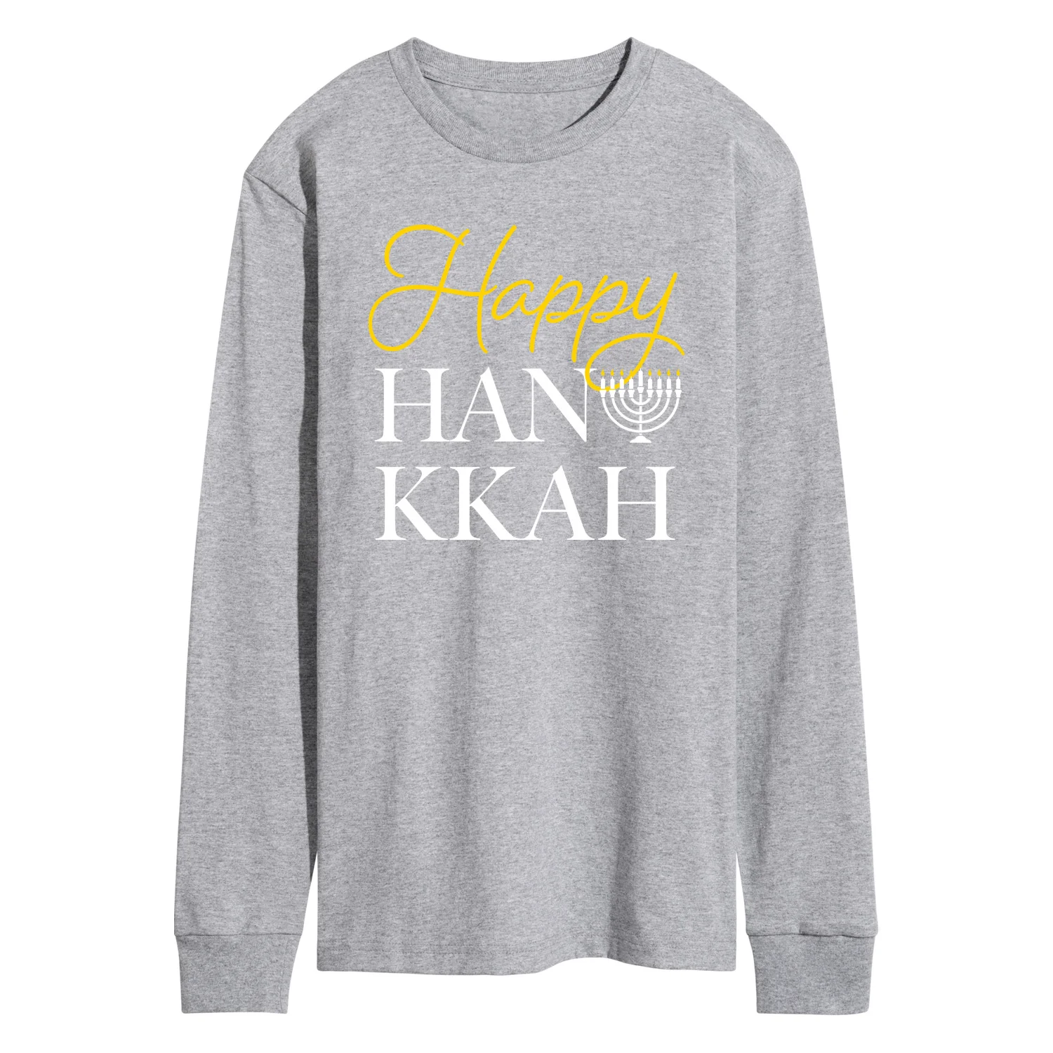 Instant Message - Happy Hanukkah - Men's Long Sleeve Graphic T-shirt