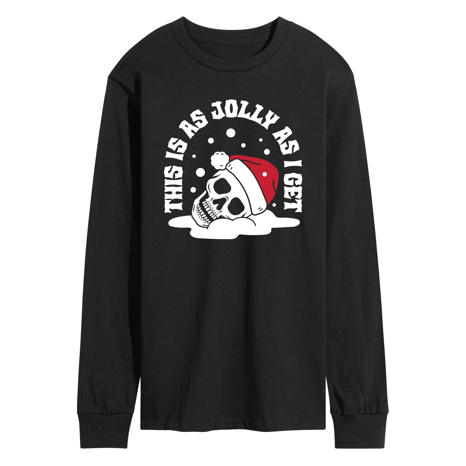 Instant Message - Skeleton Jolly As I Get - Men's Long Sleeve Graphic T-Shirt - Image 2