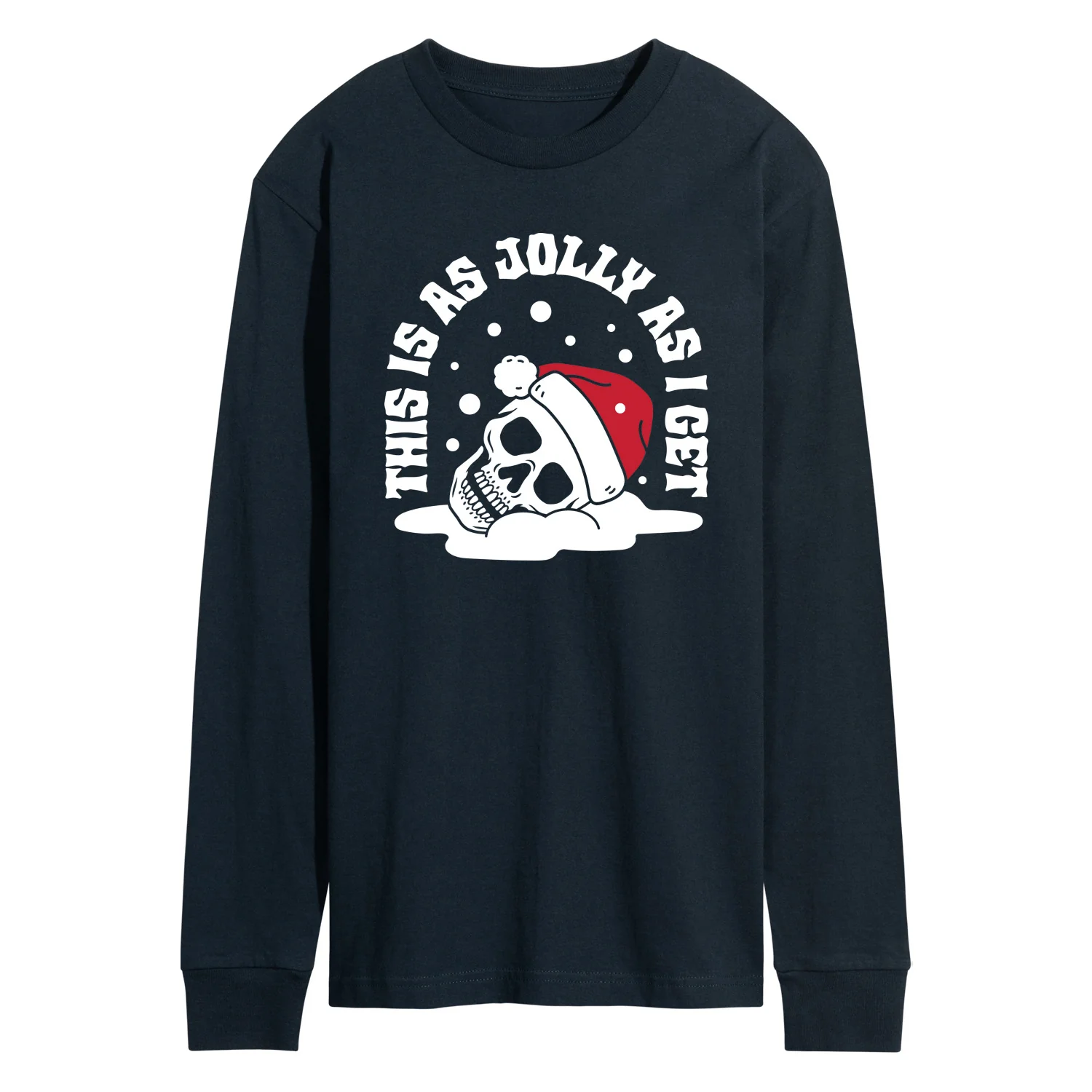 Instant Message - Skeleton Jolly As I Get - Men's Long Sleeve Graphic T-Shirt - Image 3