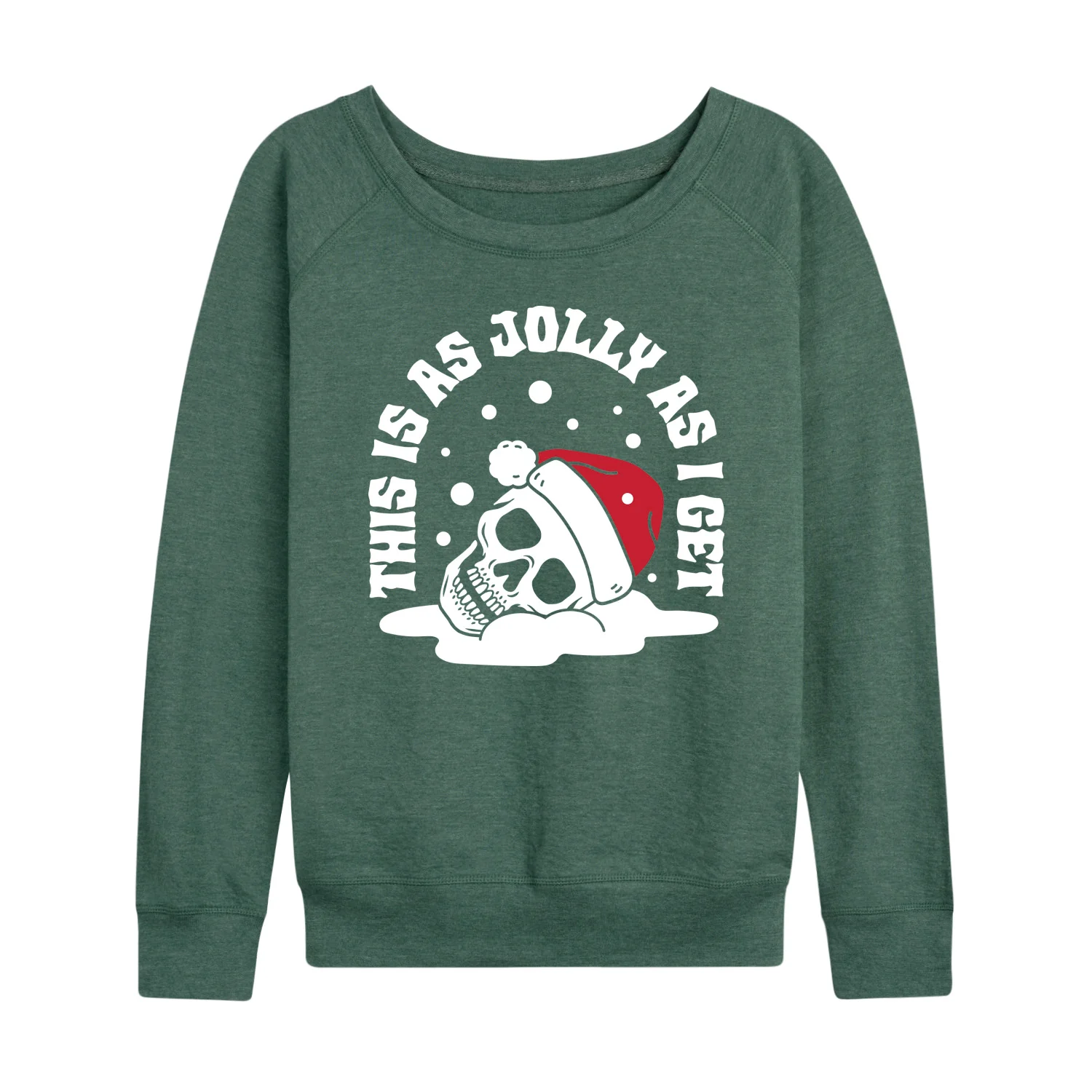 Instant Message - Skeleton Jolly As I Get - Women's French Terry Long Sleeve Pullover - Image 4
