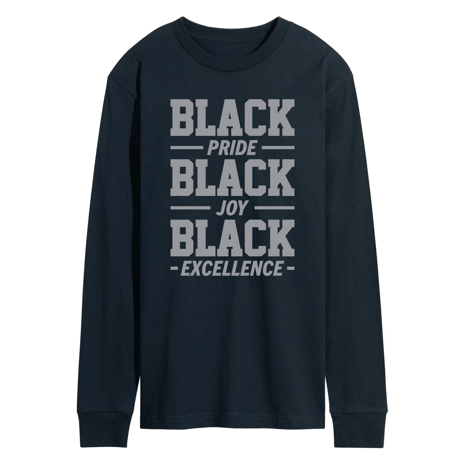 Instant Message - Black Pride Joy Excellence - Men's Long Sleeve Graphic T-Shirt - Image 2