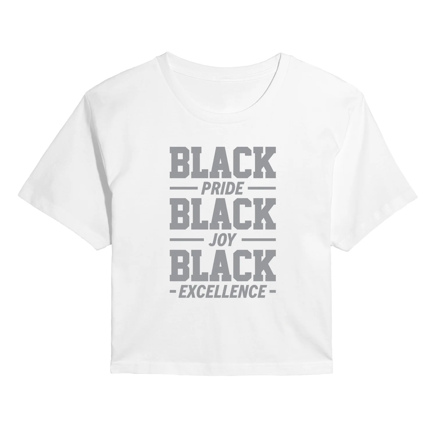 Instant Message - Black Pride Joy Excellence - Juniors Cropped Graphic T-Shirt - Image 2