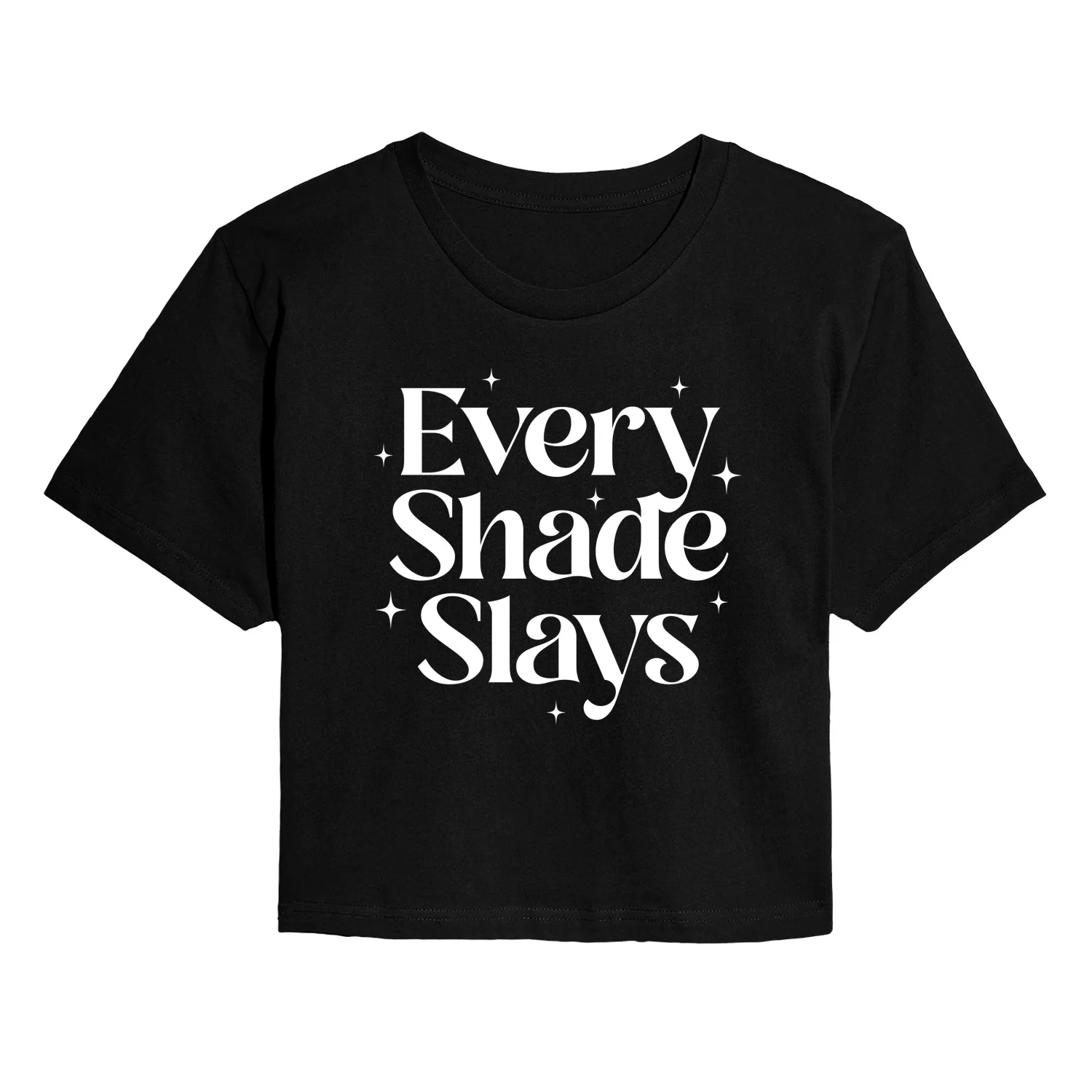 Instant Message - Every Shade Slays - Juniors Cropped Graphic T-Shirt