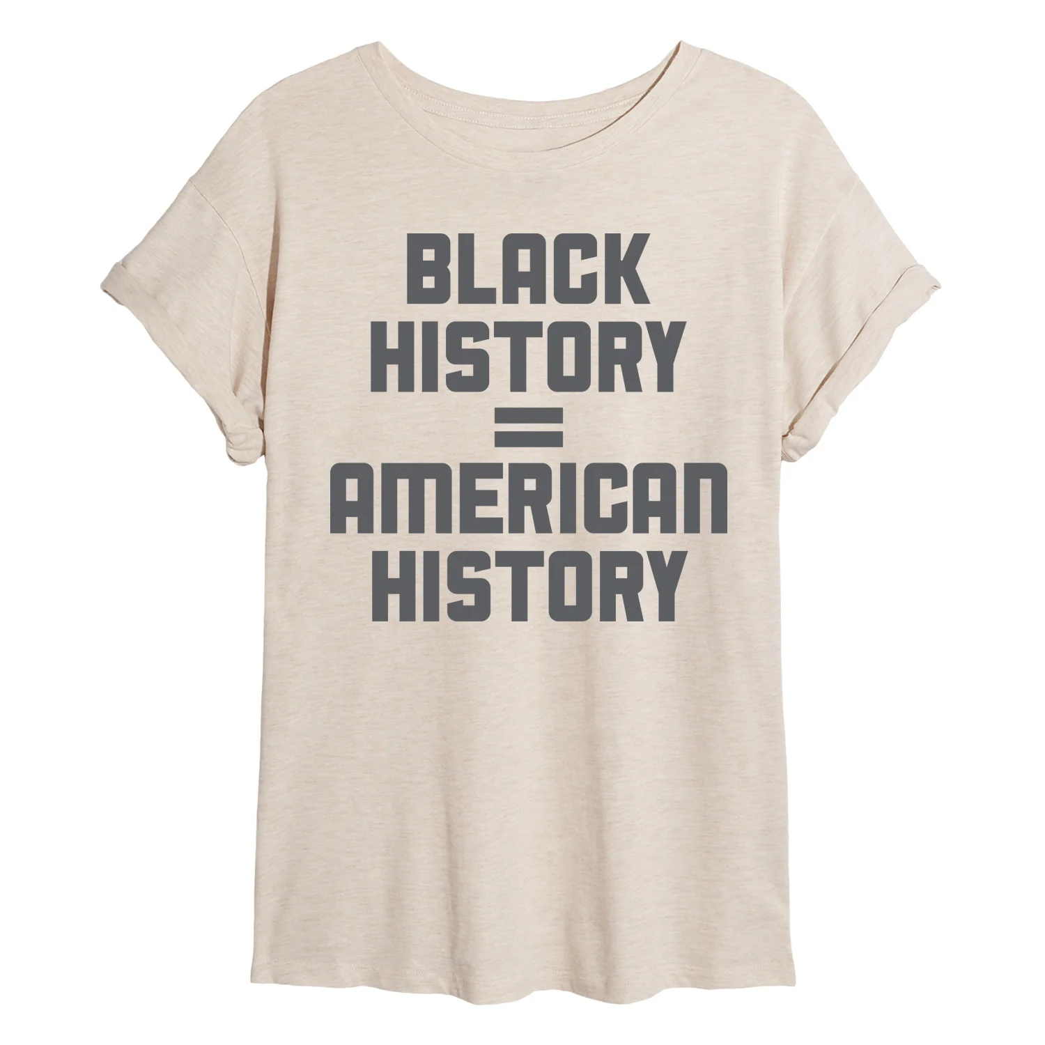 Instant Message - Black History Equals American History - Juniors Oversized Graphic T-Shirt