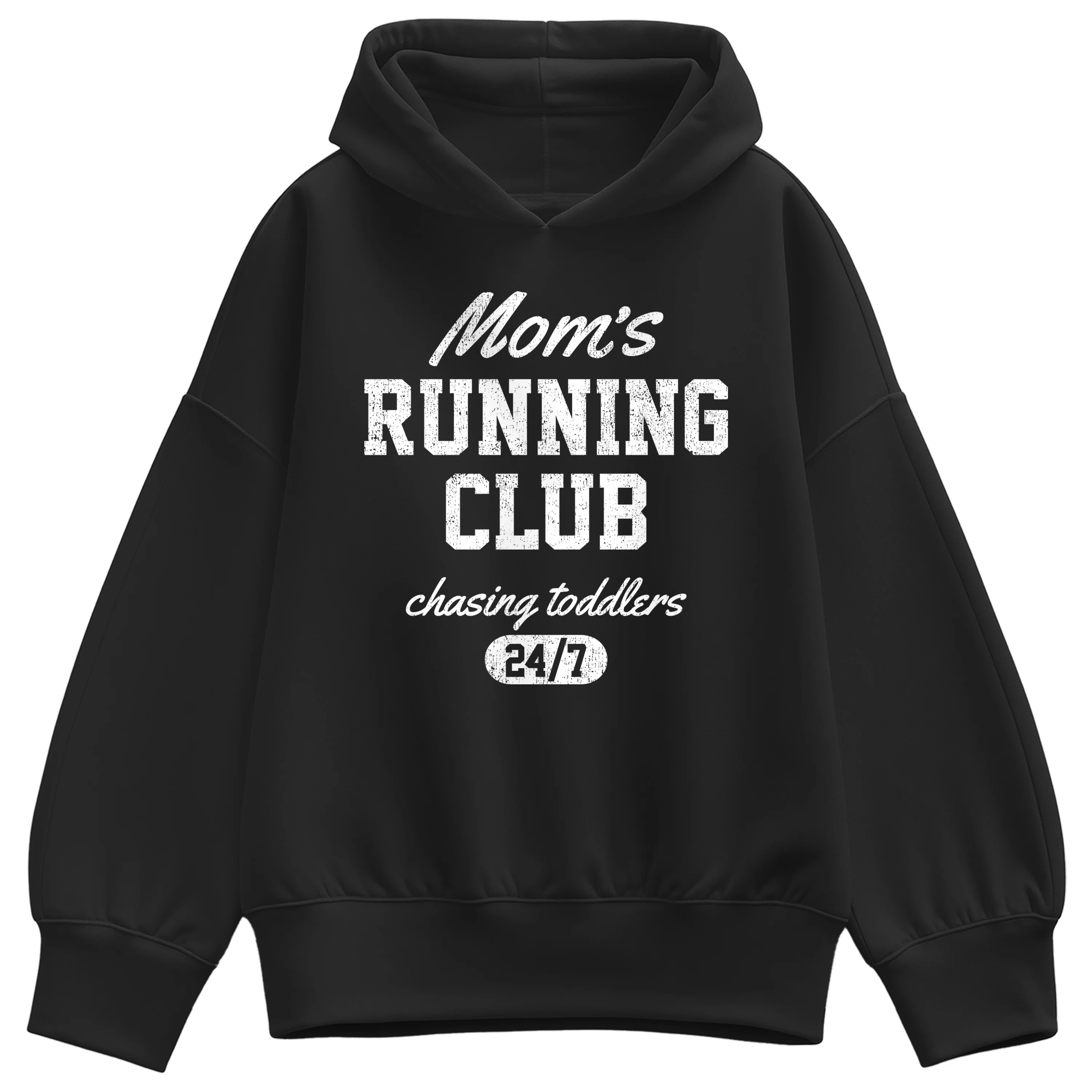 Instant Message - Mom's Running Club - Women's Oversized Fleece Hoodie Sweatshirt