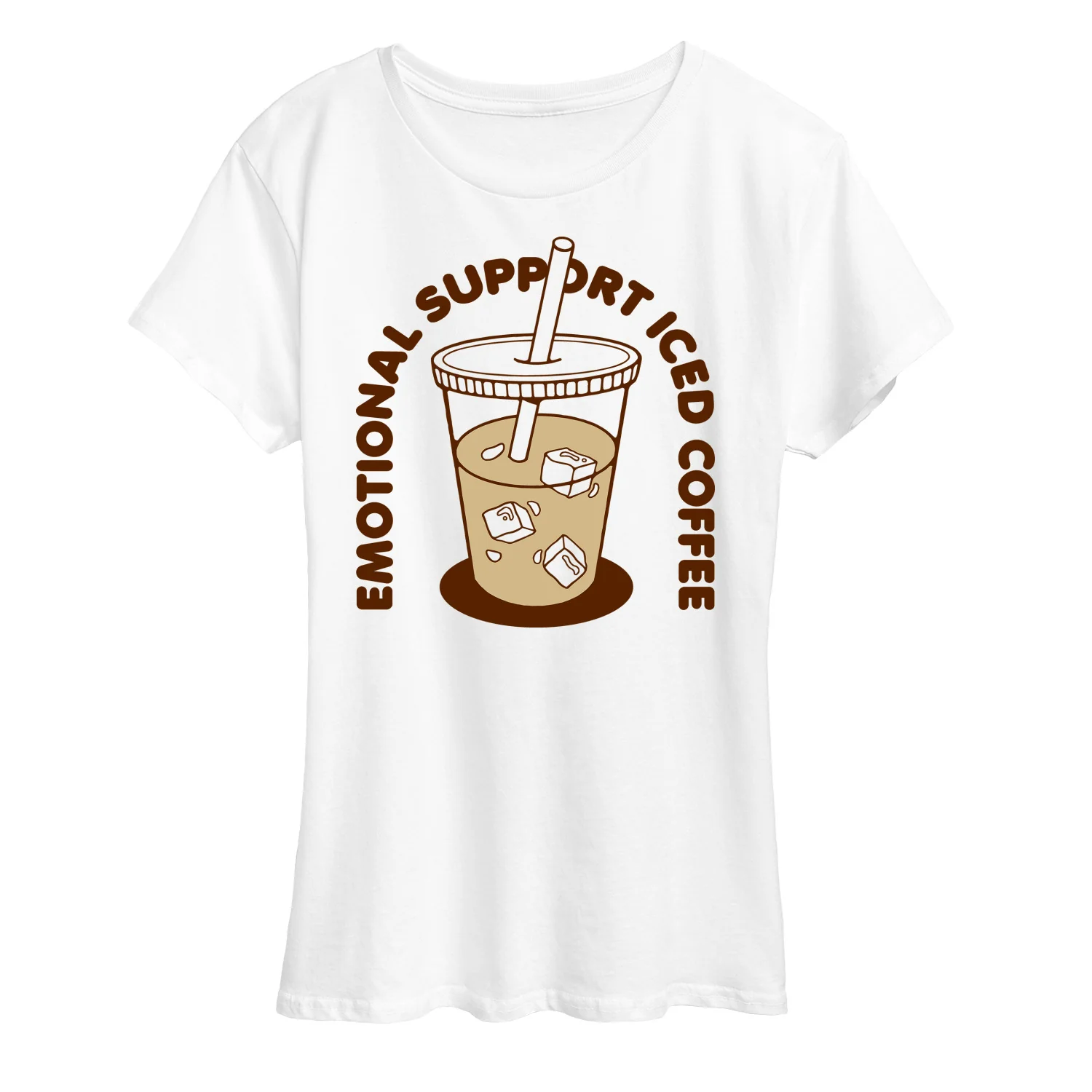 Instant Message - Emotional Support Iced Coffee - Women's Short Sleeve Graphic T-Shirt