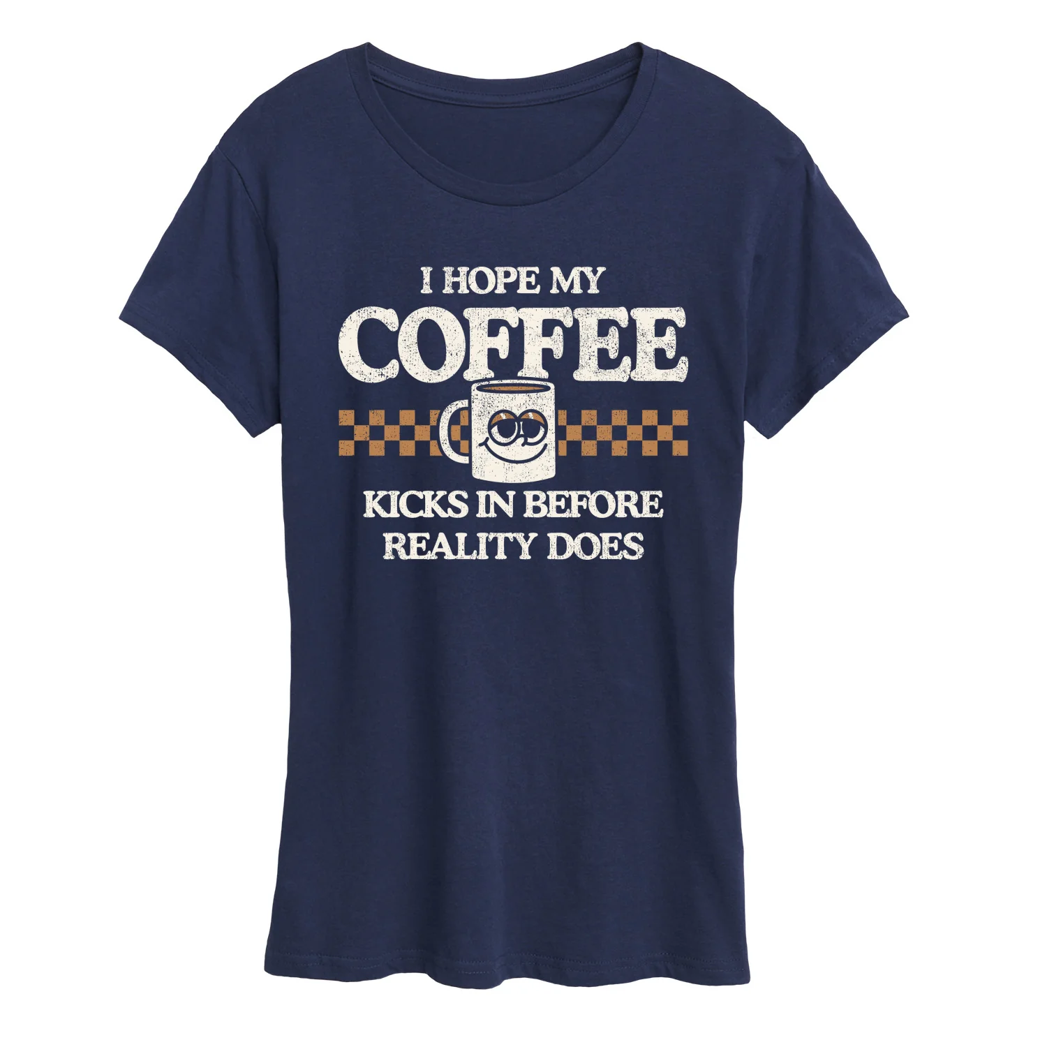 Instant Message - Hope My Coffee Kicks In - Women's Short Sleeve Graphic T-Shirt - Image 2