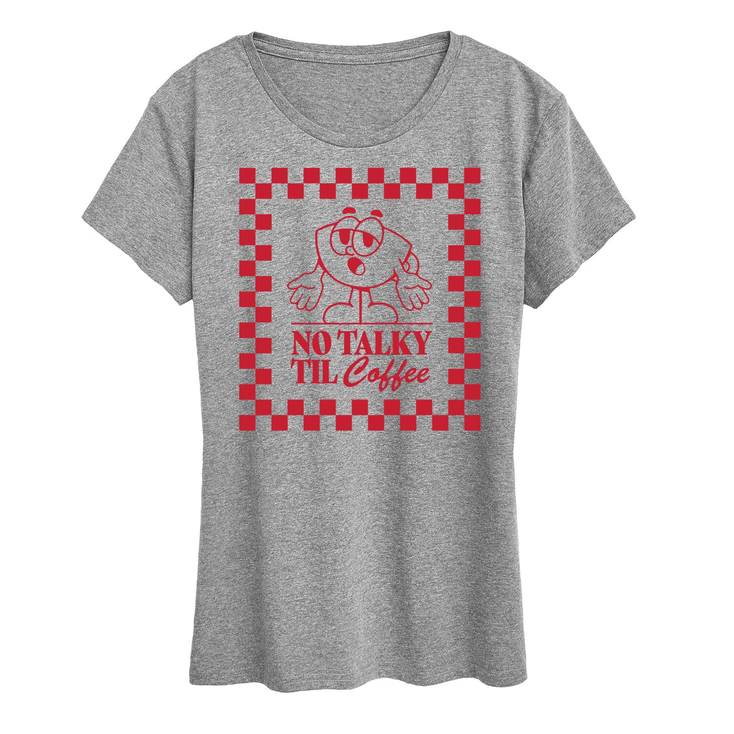 Instant Message - No Talky Til Coffee - Women's Short Sleeve Graphic T-Shirt - Image 2