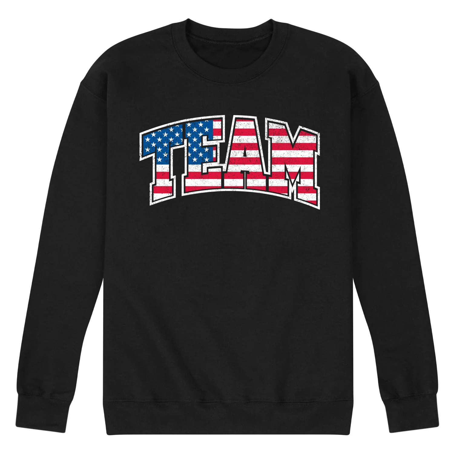 Instant Message - American Flag Team - Men's Crew Neck Fleece Pullover - Image 2