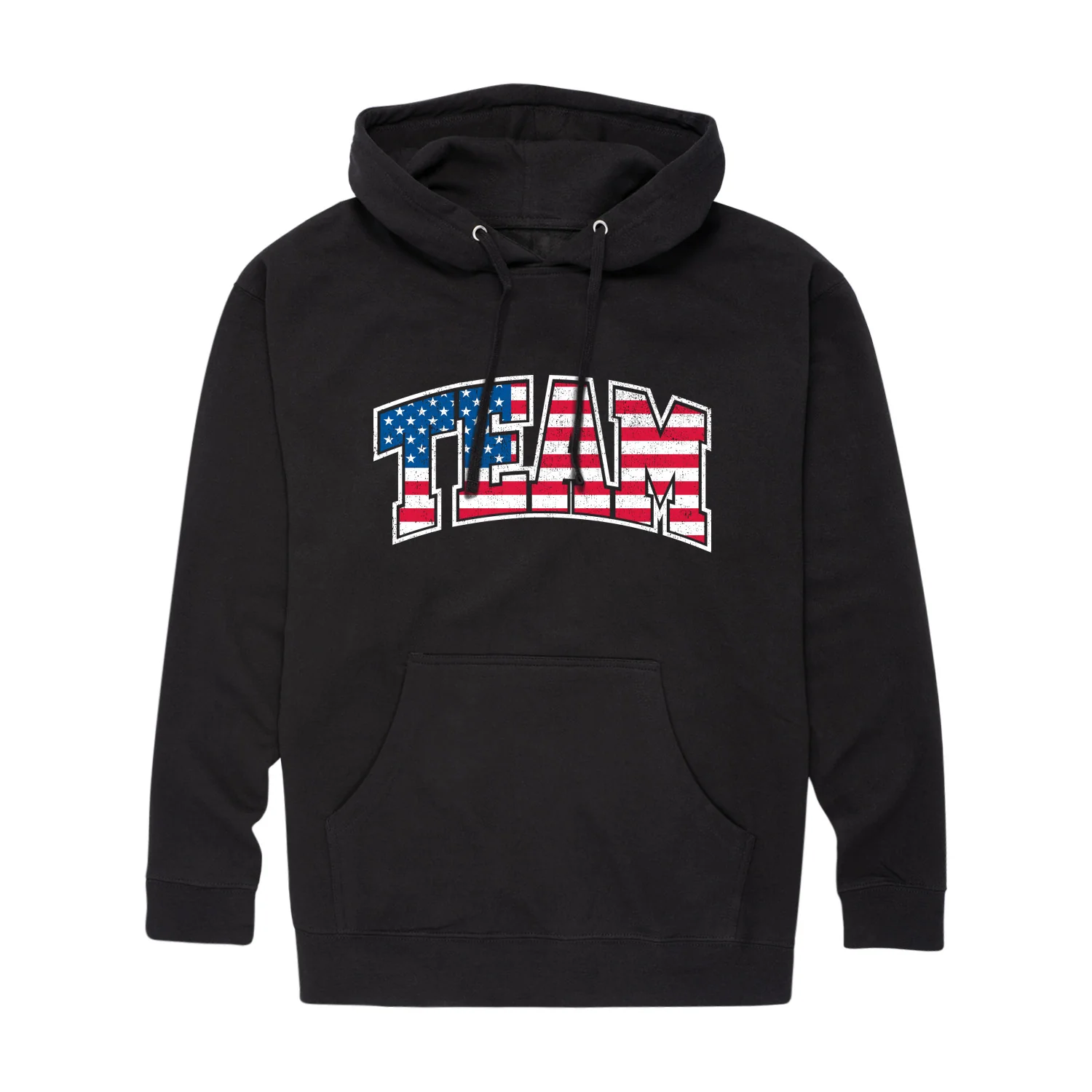 Instant Message - American Flag Team - Men's Pullover Hooded Fleece Sweatshirt - Image 2