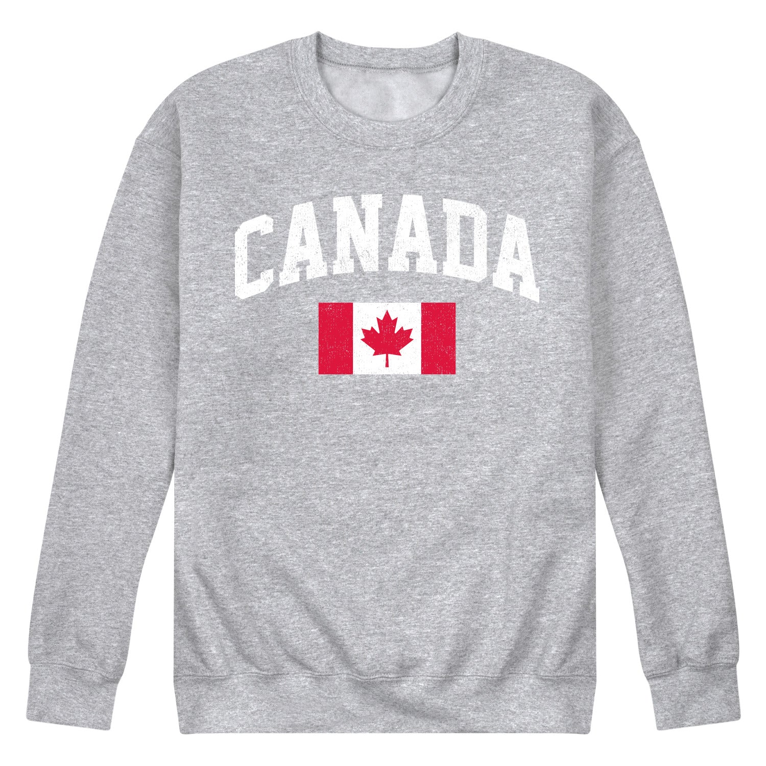 Instant Message - Canada Flag - Men's Crew Neck Fleece Pullover - Image 2