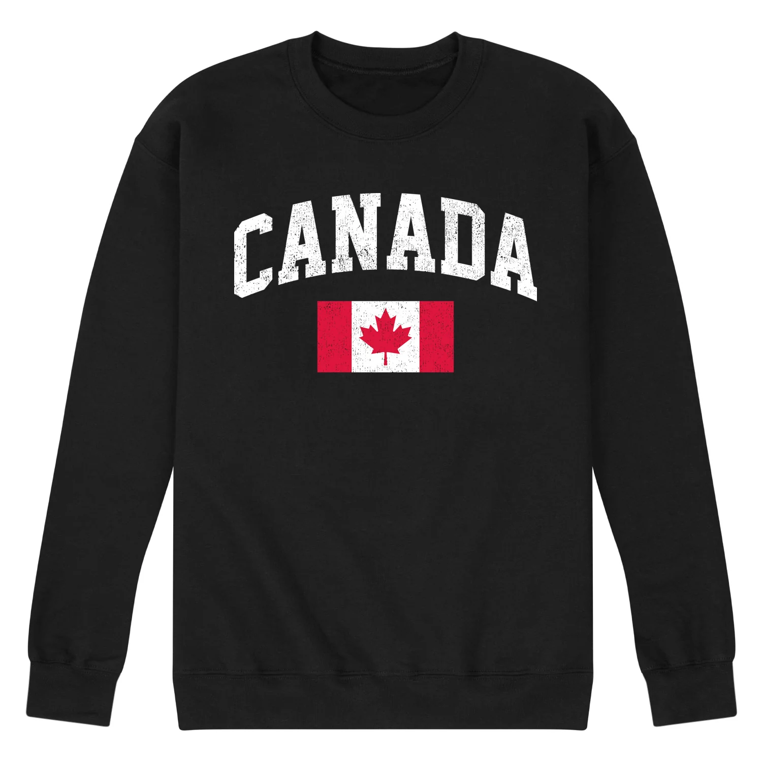 Instant Message - Canada Flag - Men's Crew Neck Fleece Pullover - Image 3